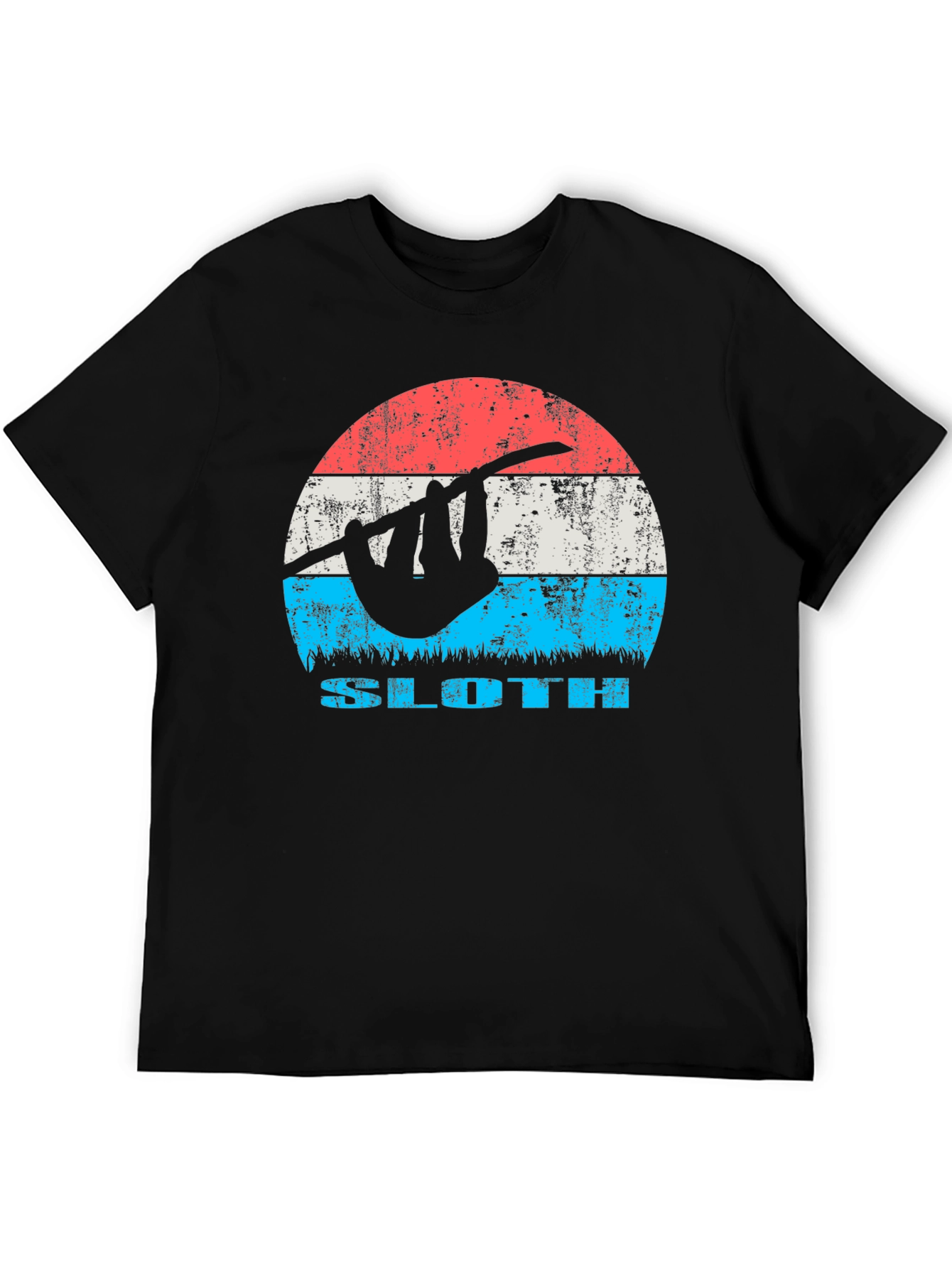 Black Retro Sloth Graphic Tee - Cool Casual T-Shirt view 5
