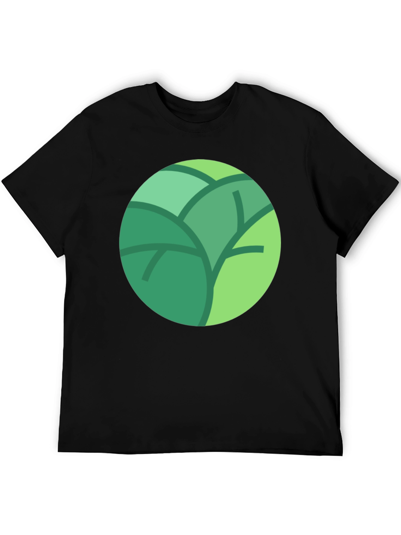 Black Leaf Circle Graphic Tee - Soft Cotton Blend, Modern Style view 5