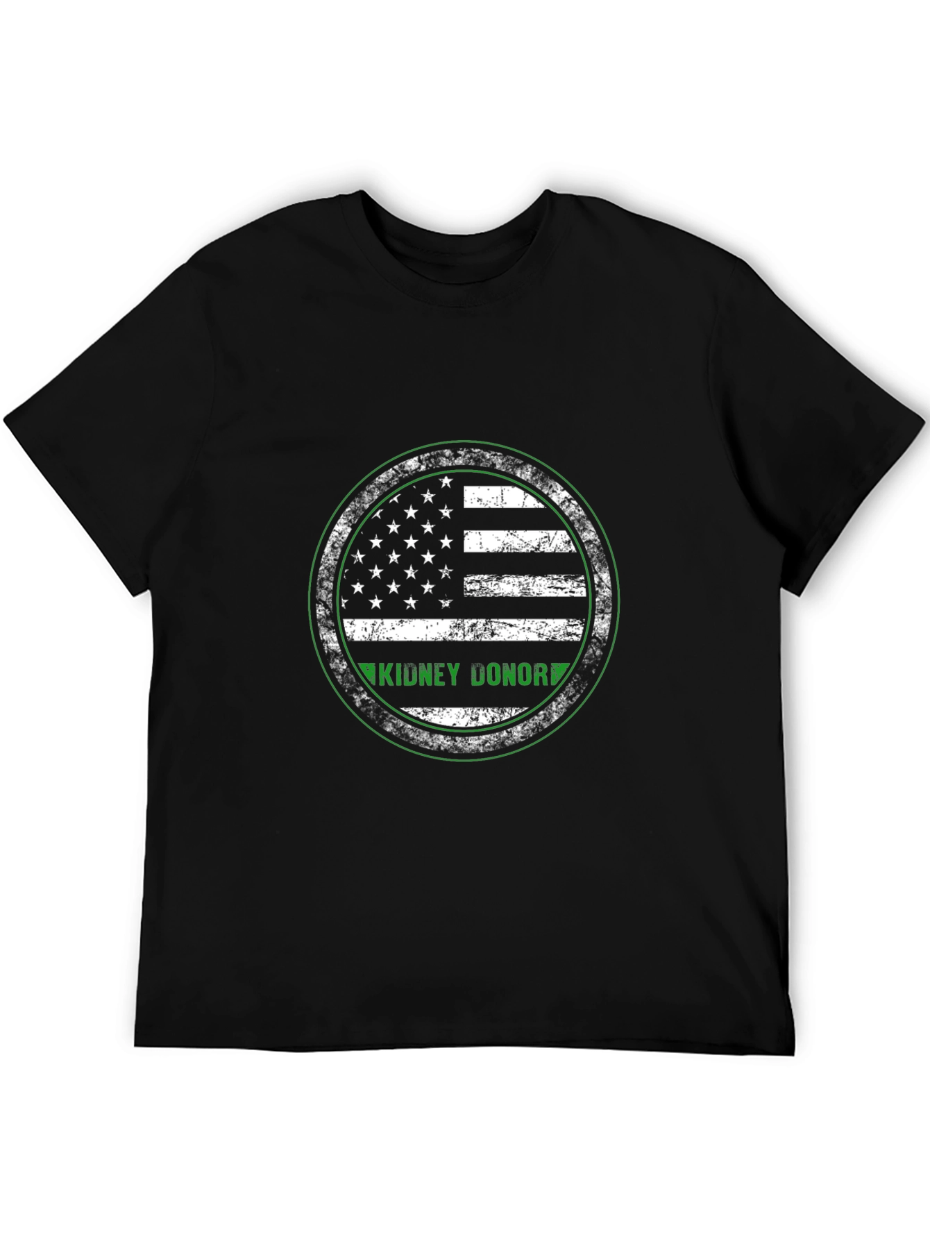 Black Kidney Donor T-Shirt American Flag view 5