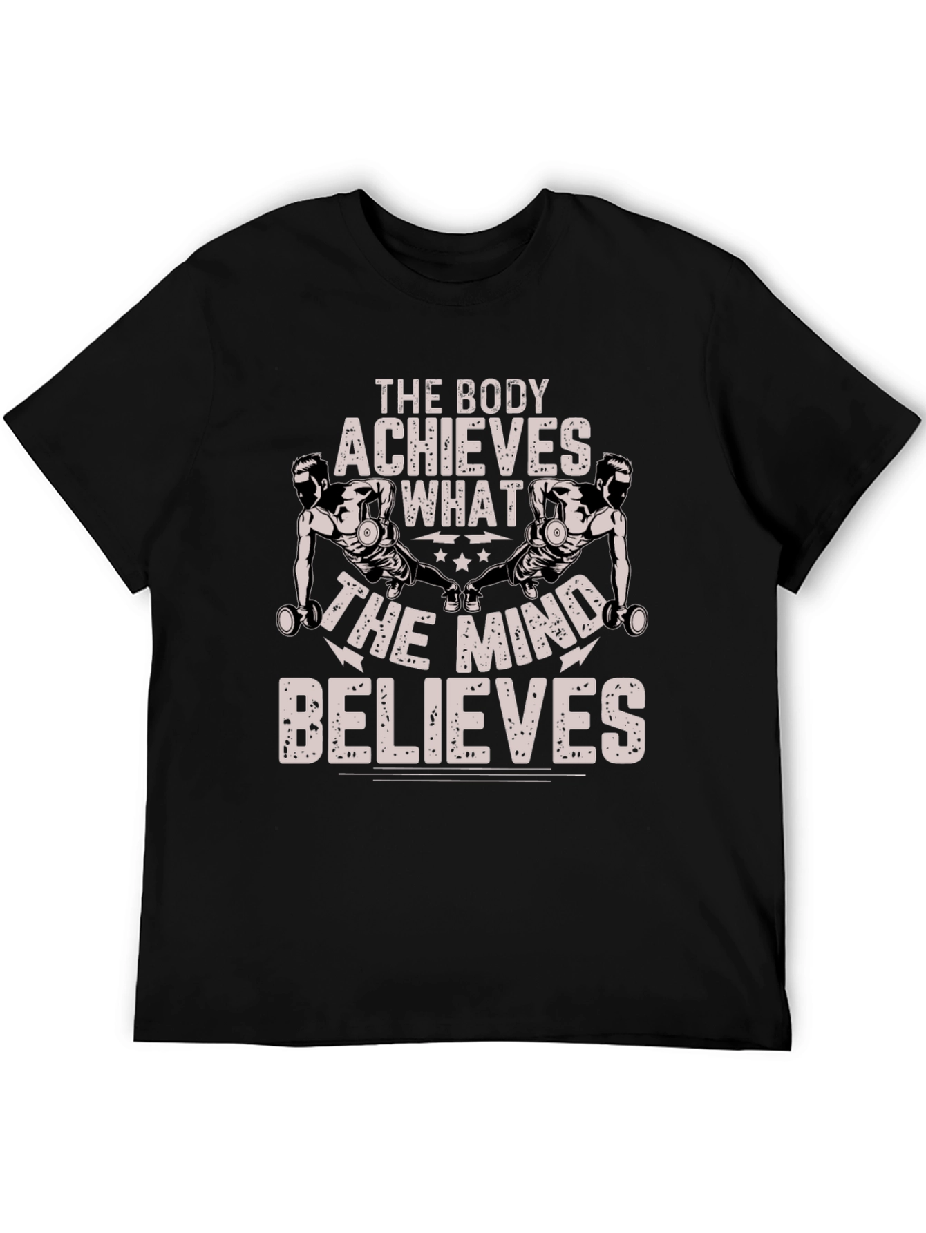 Black Motivational Body & Mind T-Shirt view 5