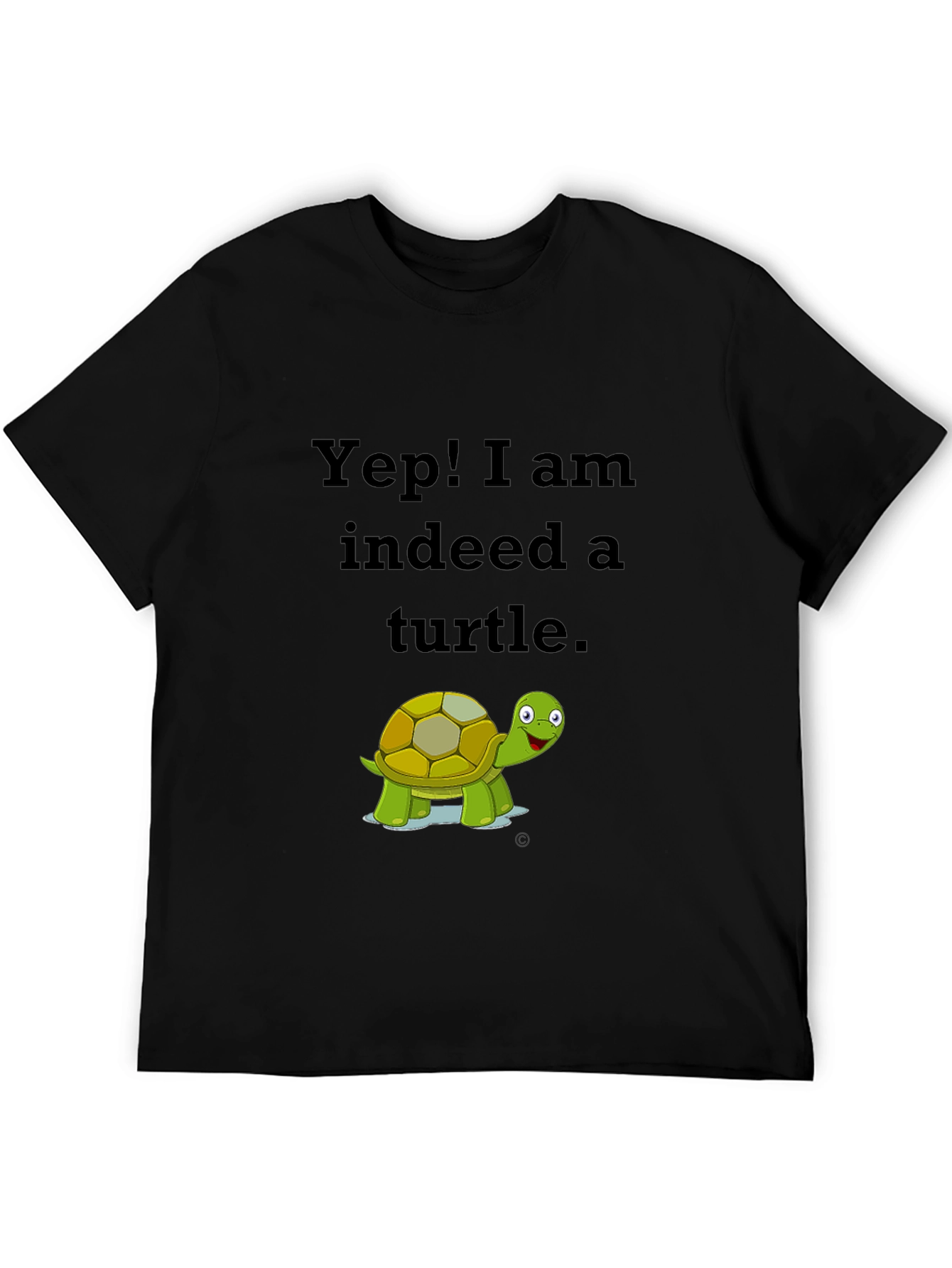 Black Yep! I am Indeed a Turtle Black T-Shirt view 5
