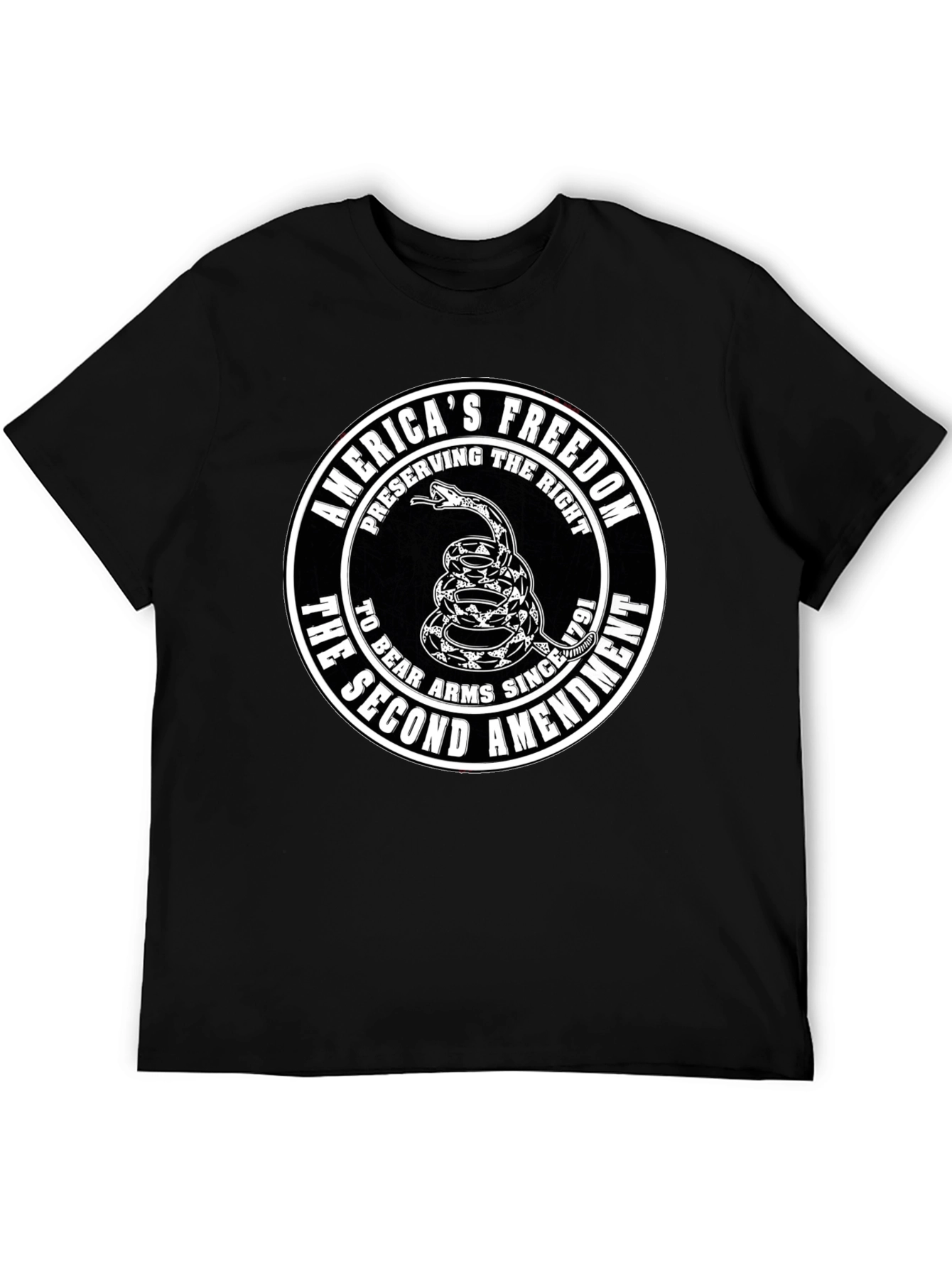 Black Second Amendment Rattlesnake T-Shirt view 5