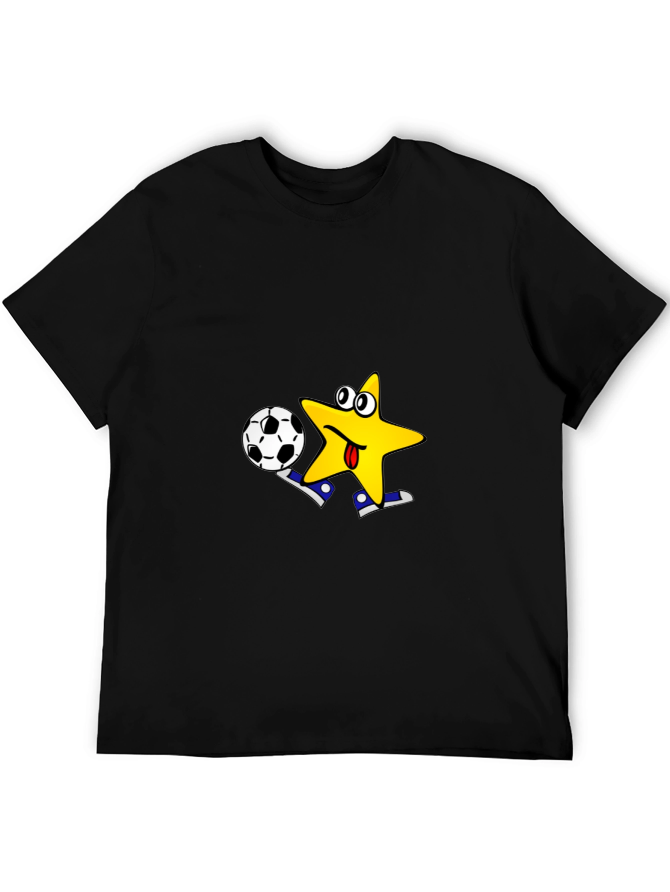 Black Funny Star Soccer T-Shirt - Kick Off in Style! view 5