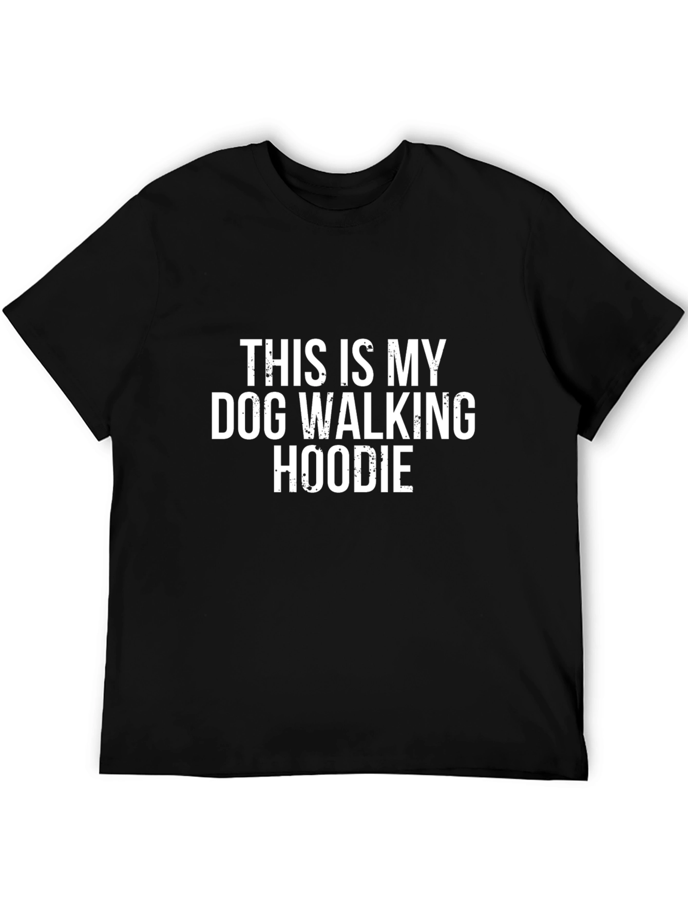 Black Dog Walking Hoodie Funny T-Shirt view 5