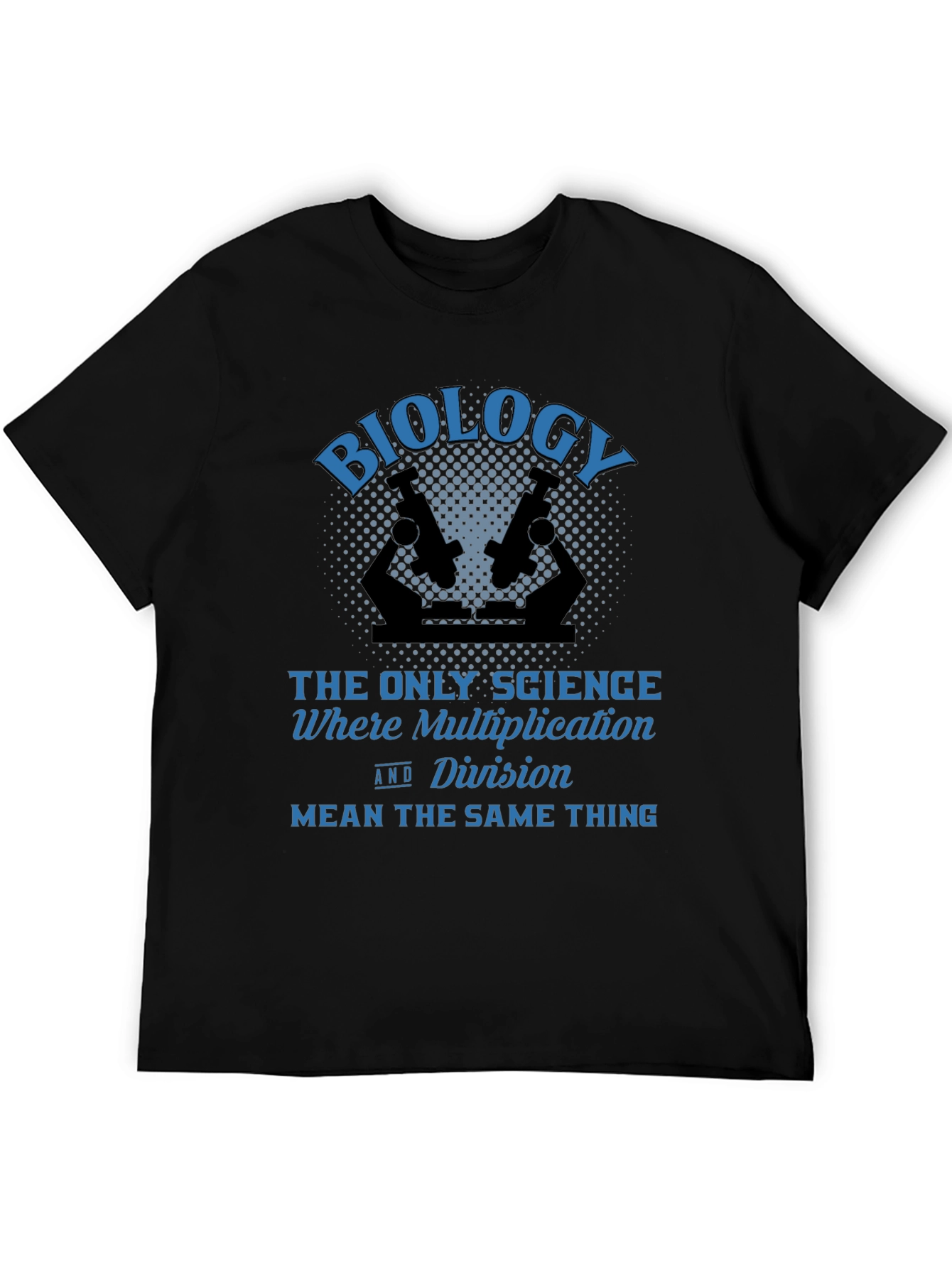 Black Biology Multiplication Division Men's Black T-Shirt view 5