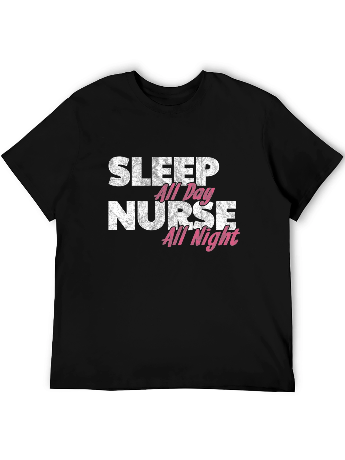 Black Sleep All Day Nurse All Night Graphic Tee view 5