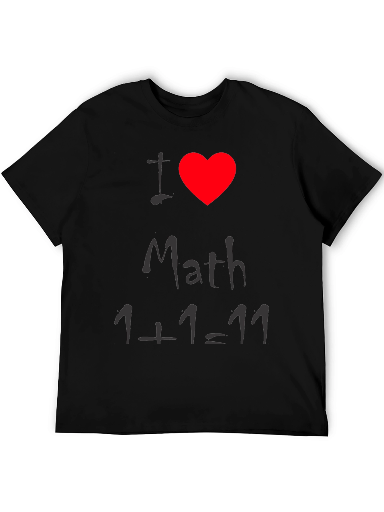 Black I Heart Math Funny T-Shirt view 5