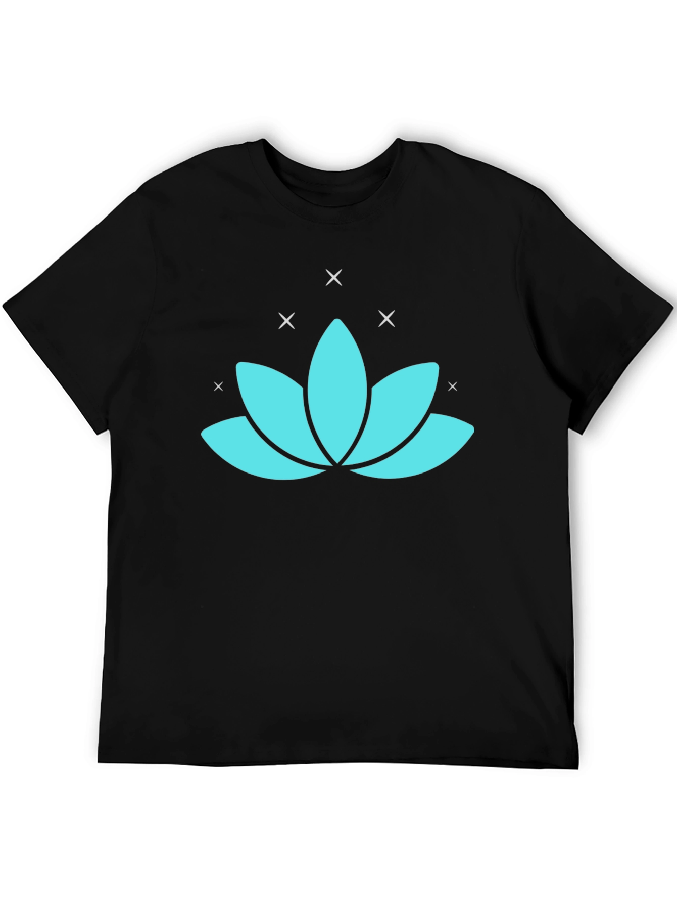 Black Lotus Flower Graphic Tee - Black view 5