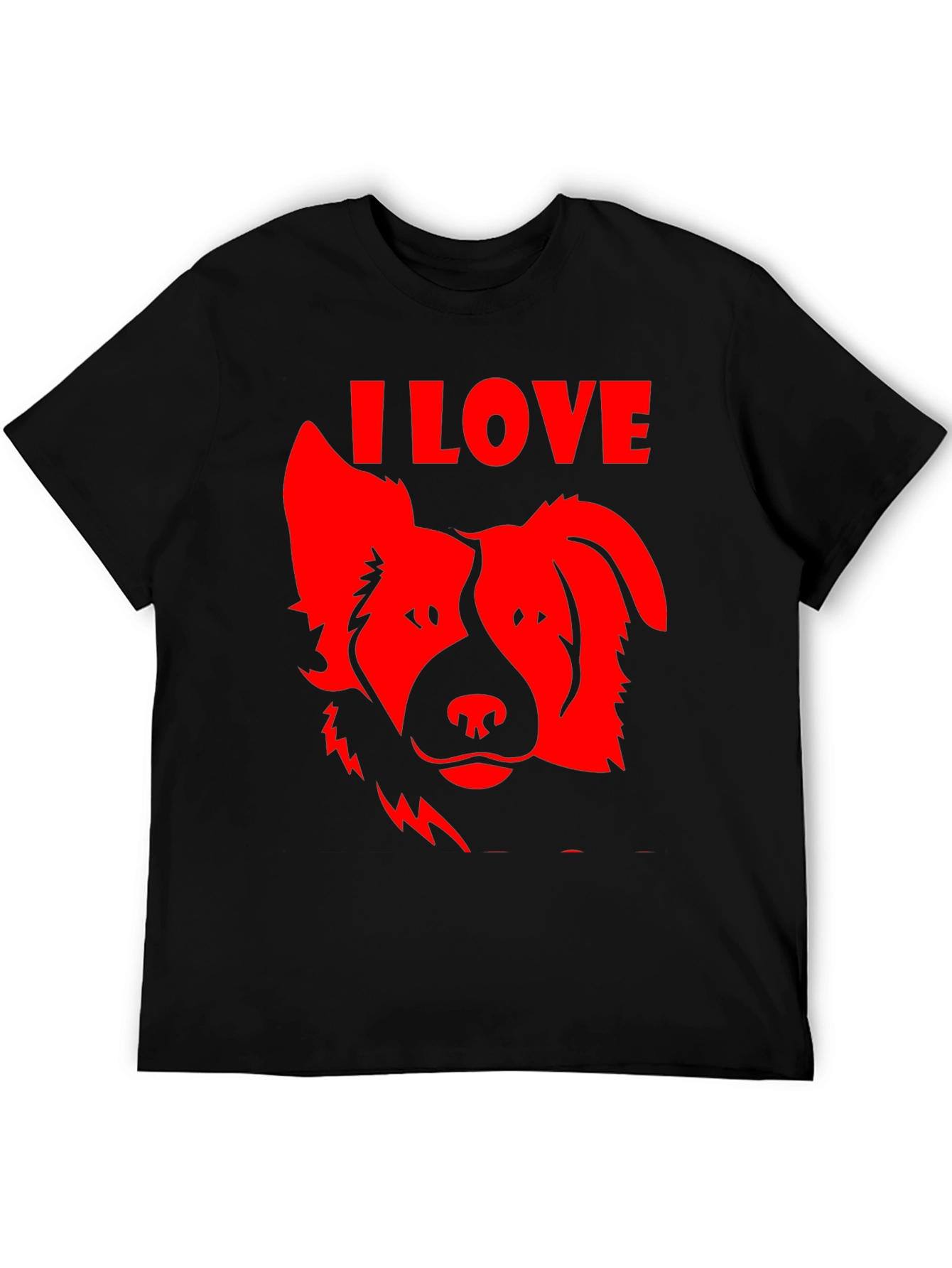 Black I Love Dogs Graphic Tee - Black view 5