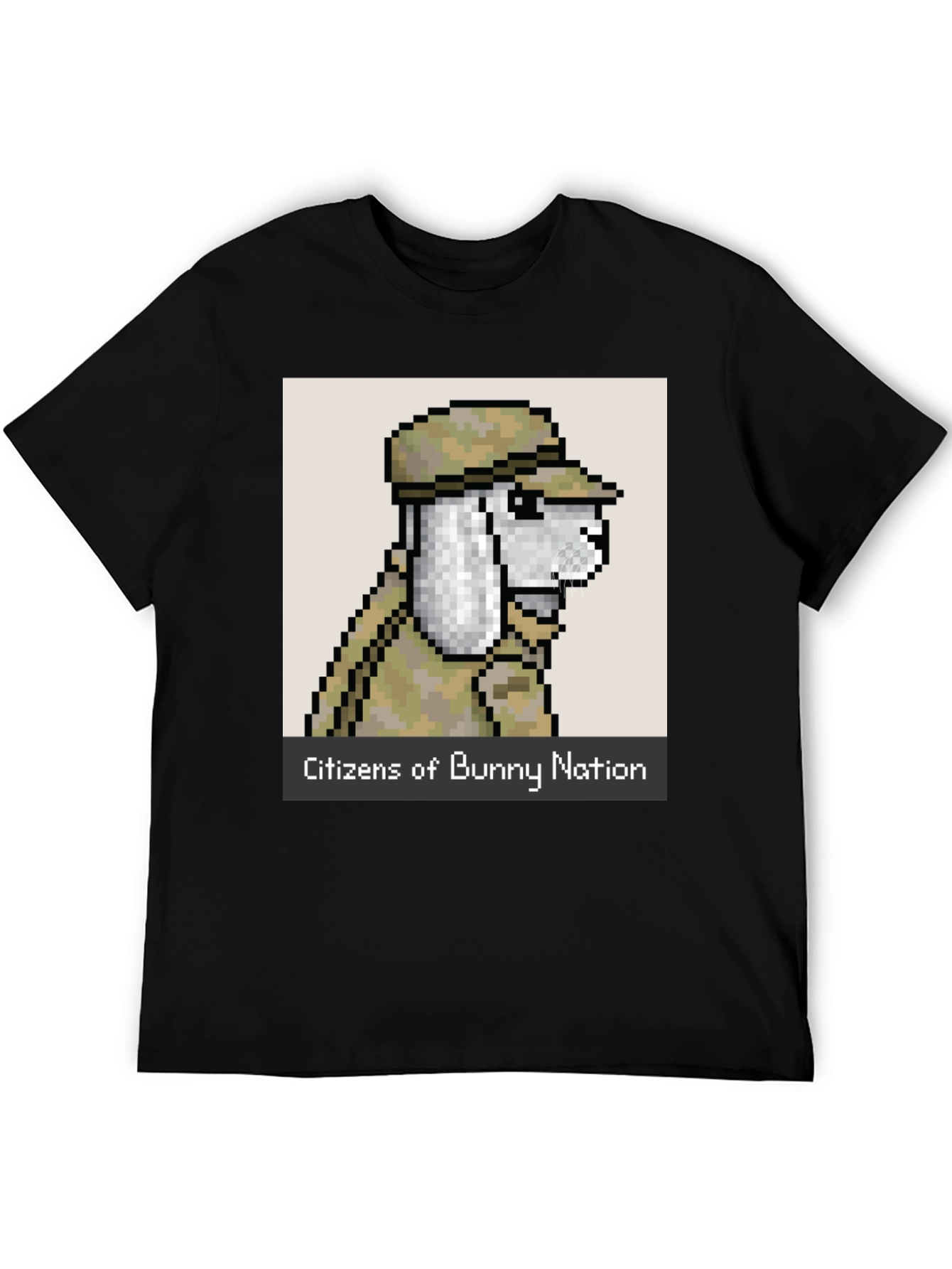 Black Citizens of Bunny Nation Pixel Art T-Shirt view 5