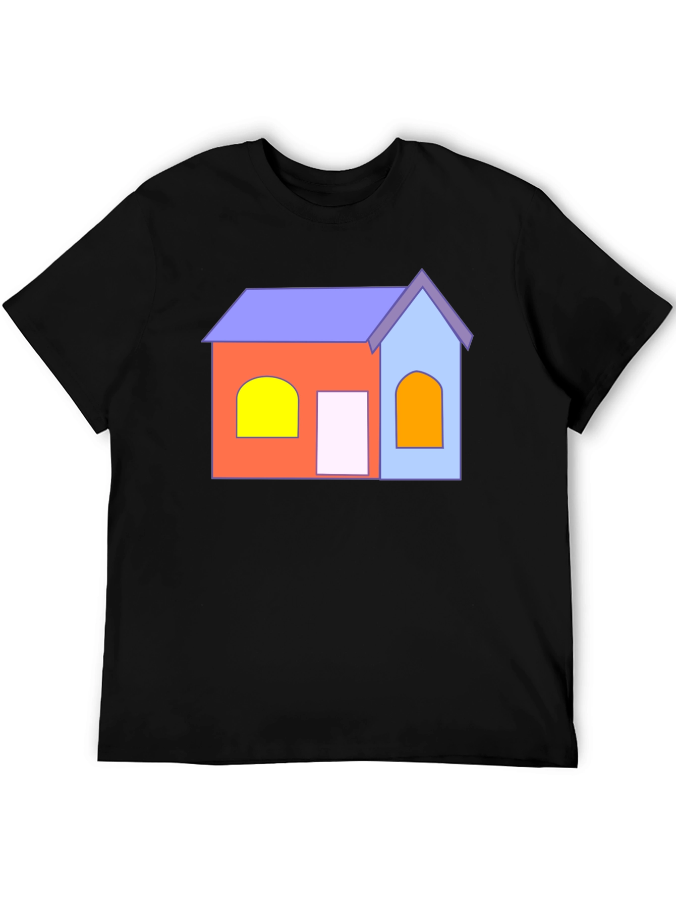 Black Cartoon House T-Shirt - Fun Graphic Tee view 5