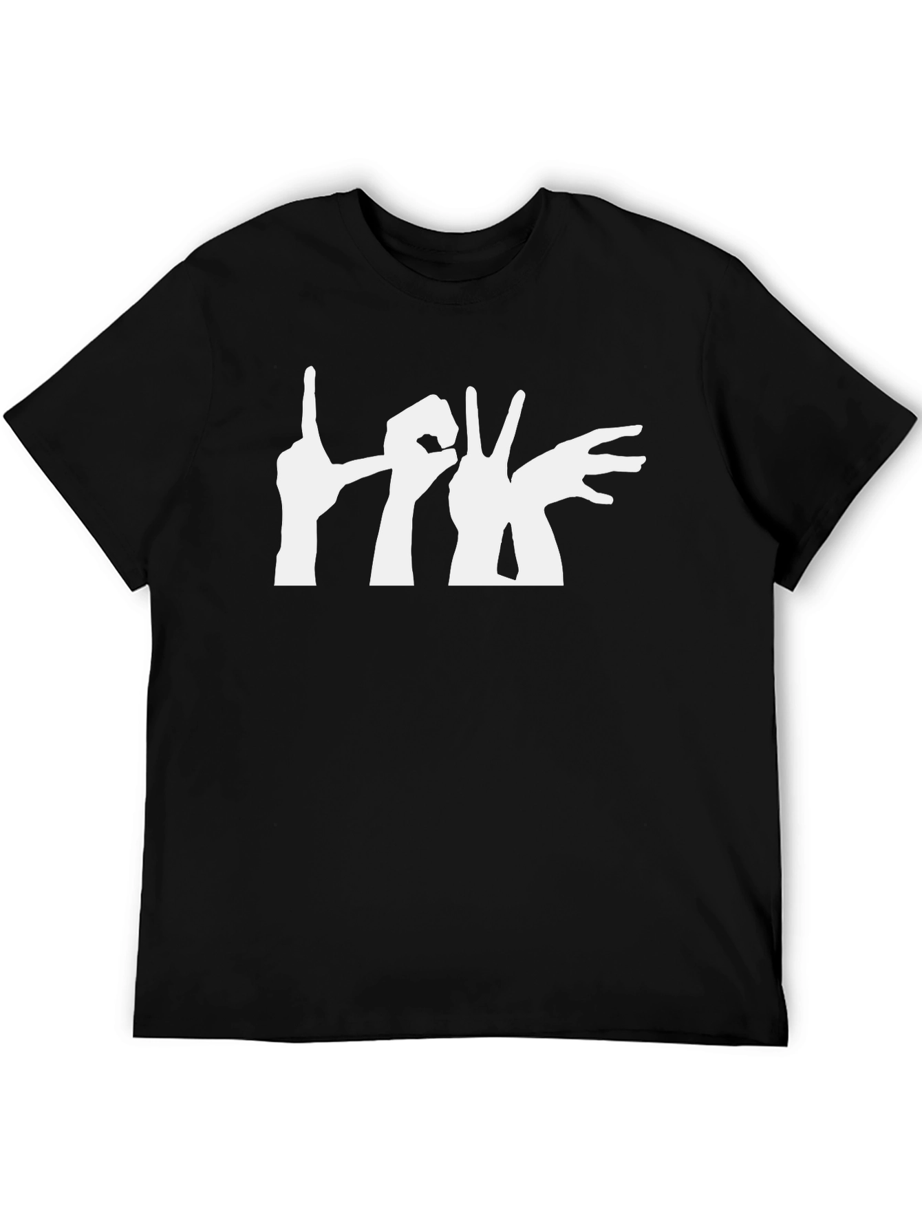 Black Love Sign Language Graphic Tee - Black view 5