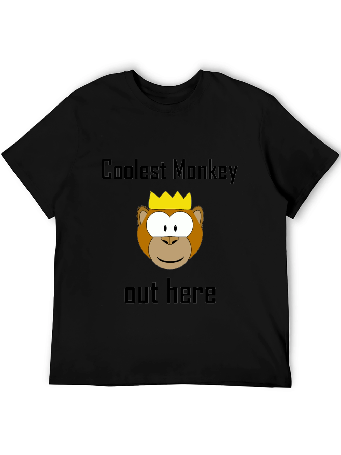 Black Coolest Monkey Graphic Tee - Black view 5
