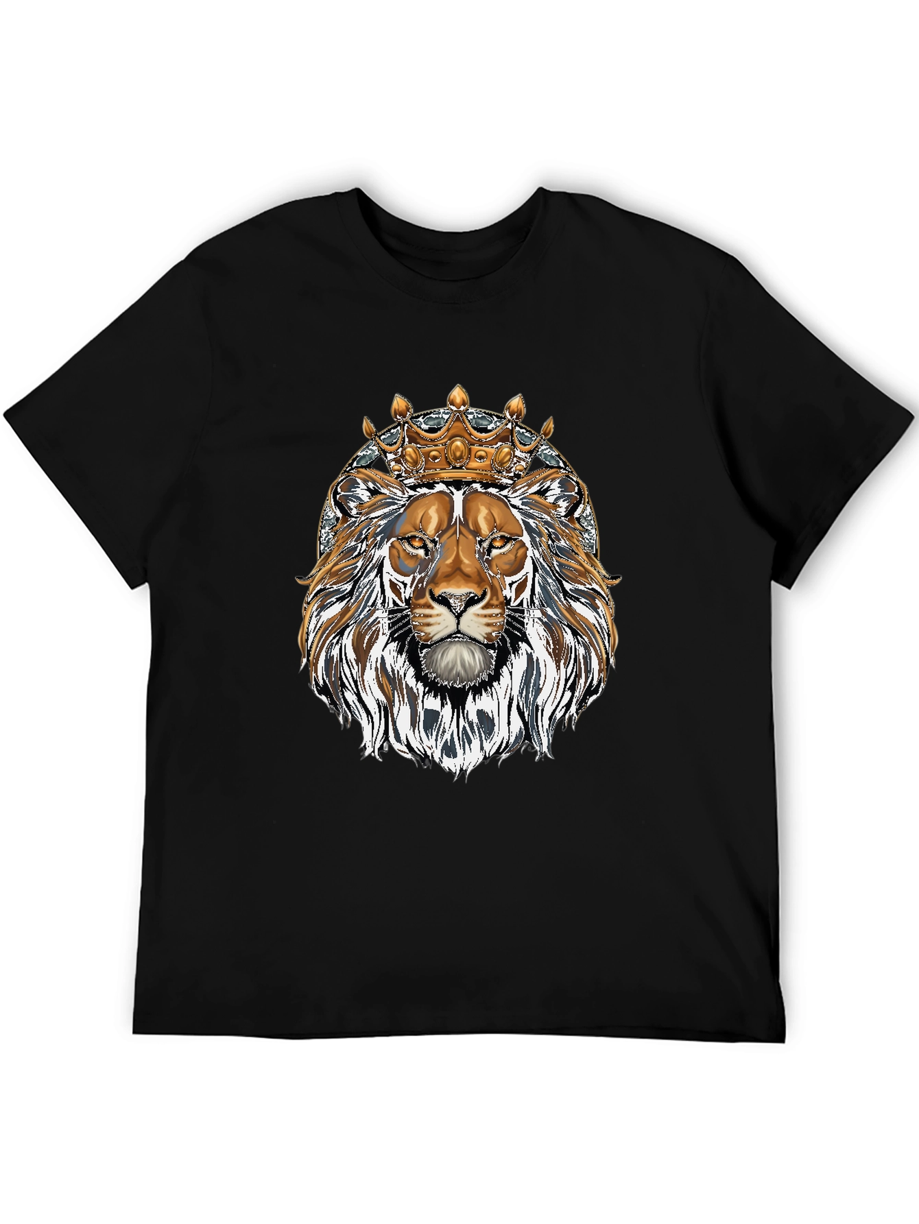 Black King Lion Graphic Tee - Black Cotton Blend view 5