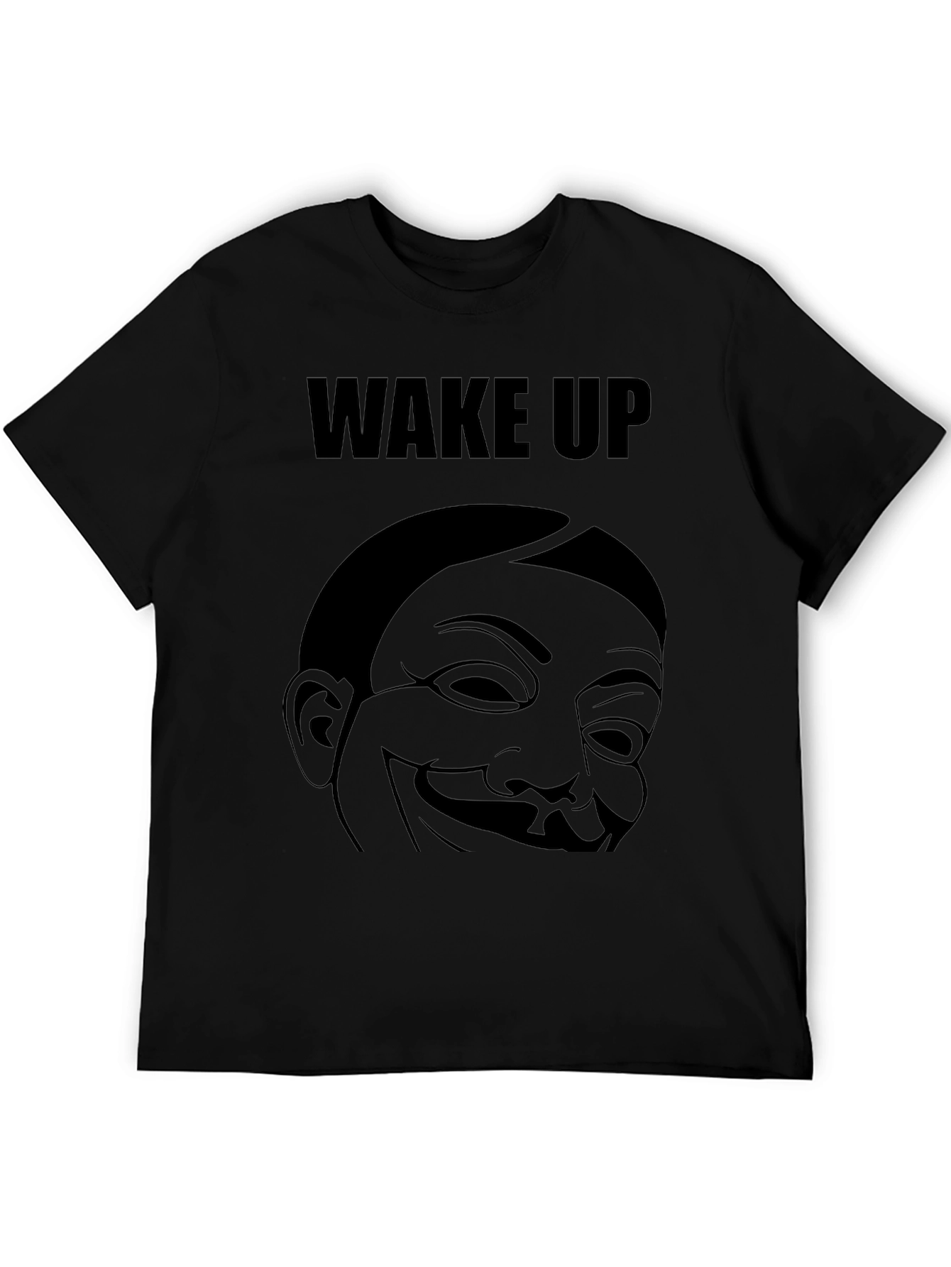 Black Wake Up Graphic Tee - Black Cotton T-Shirt view 5