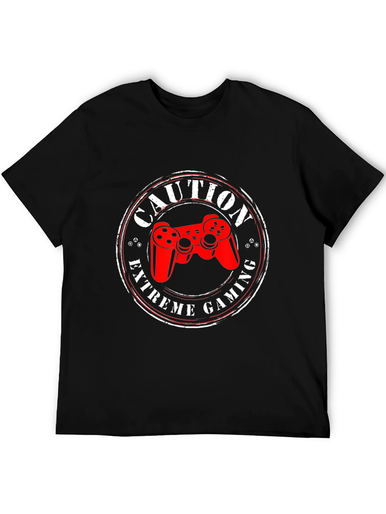 Black Caution Extreme Gaming T-Shirt - Gamer Style view 5