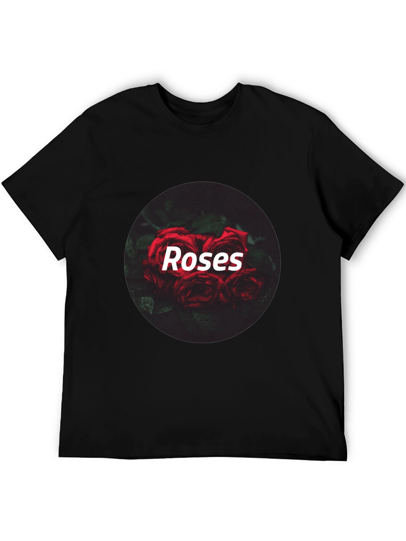 Black Roses Graphic T-Shirt - Black Crew Neck Tee view 5