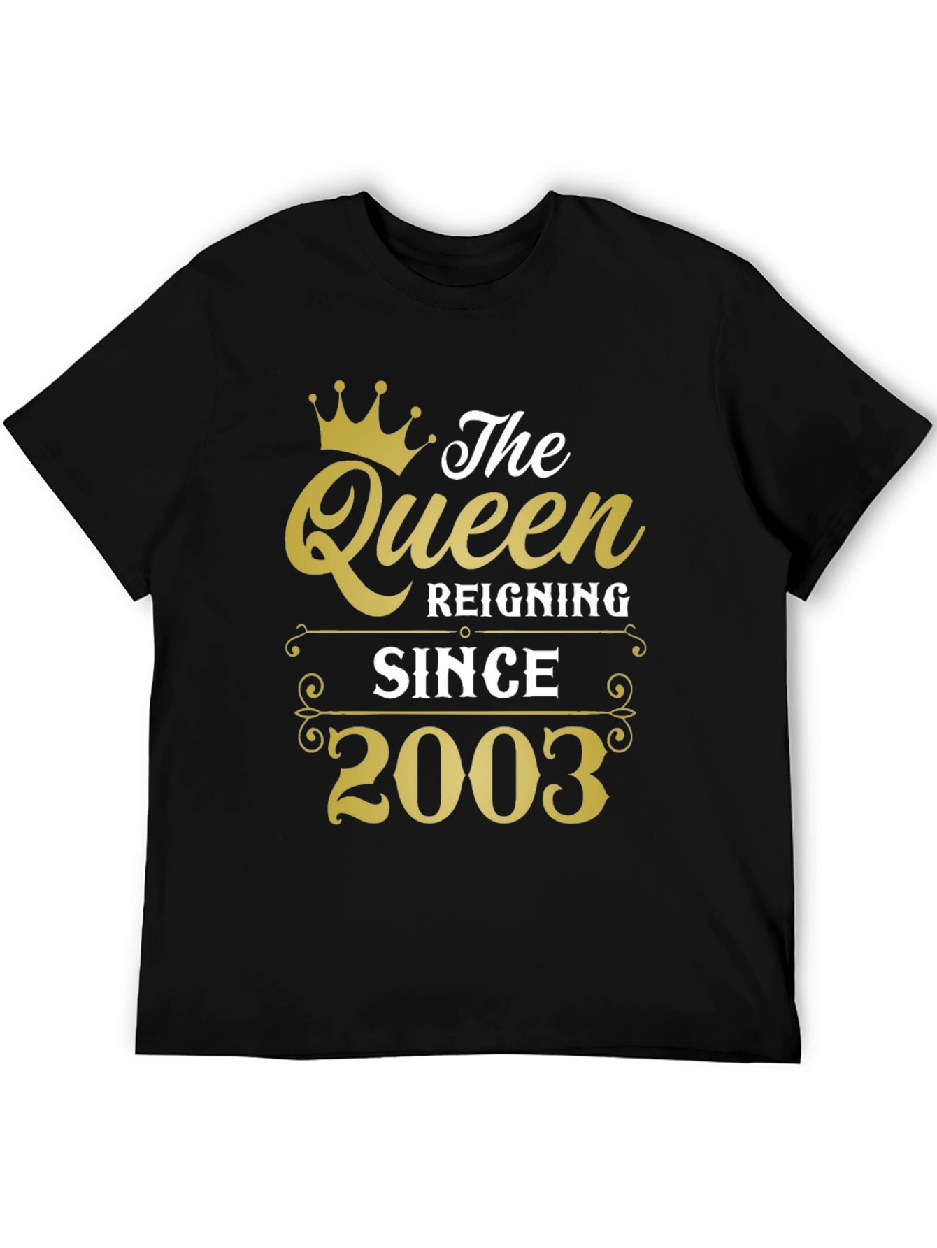 Black The Queen Reigning Since 2003 T-Shirt view 5