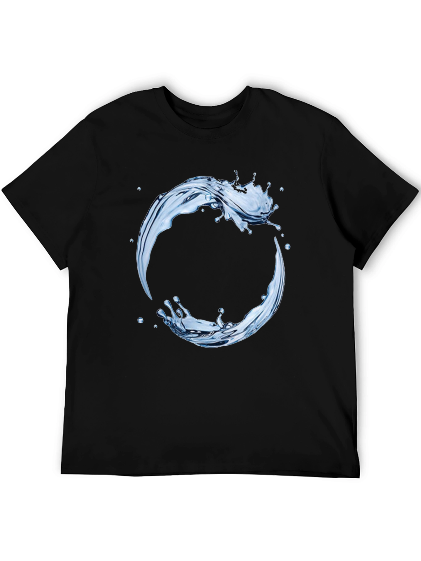 Black Water Splash Graphic Tee - Circular Design view 5