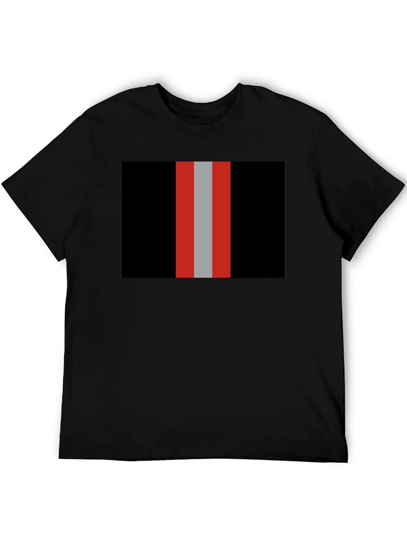 Black Striped Graphic Tee - Black with Bold Stripes view 5