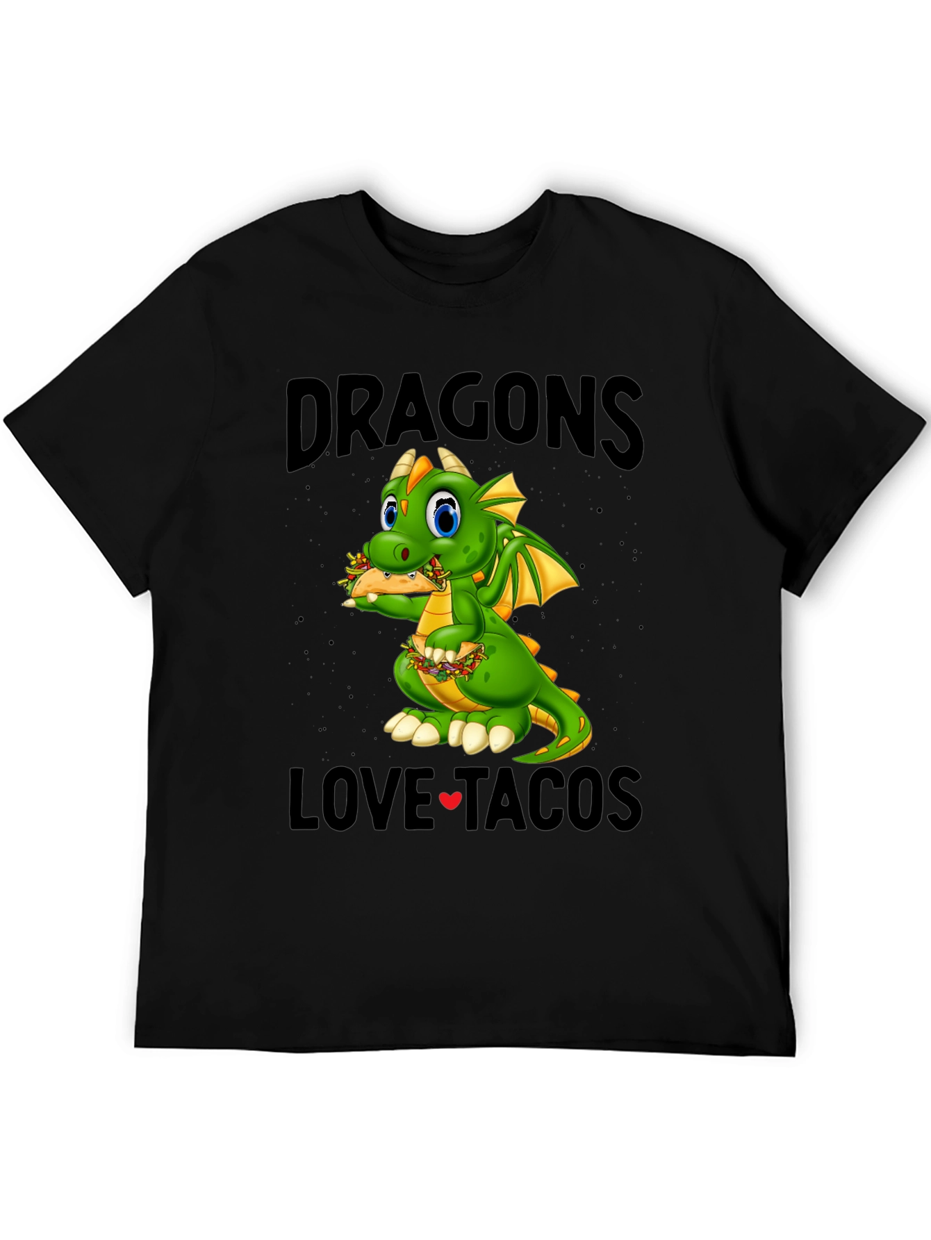 Black Dragons Love Tacos Black T-Shirt view 5