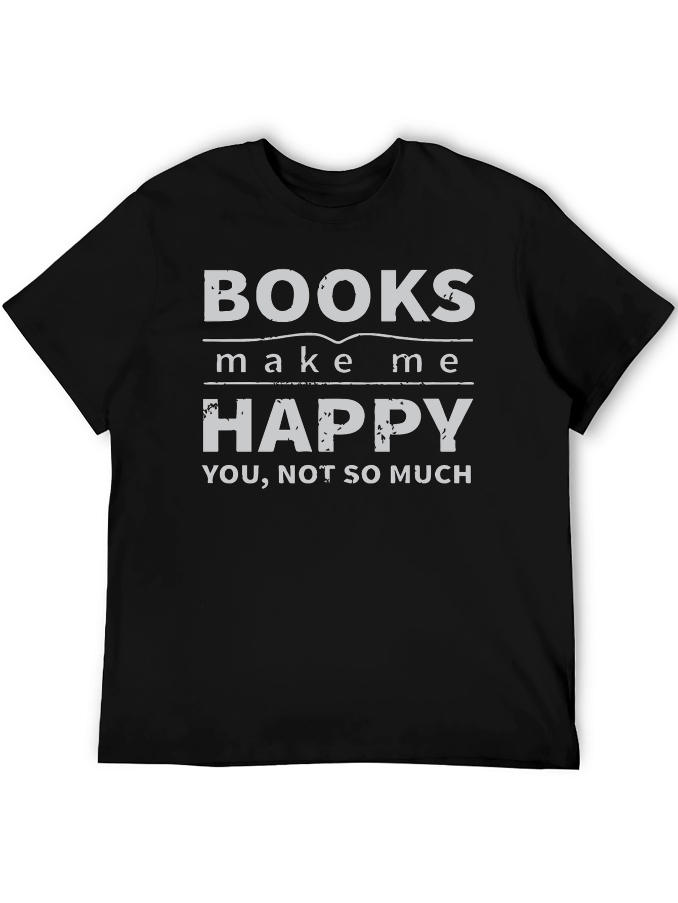 Black Funny Books Make Me Happy T-Shirt view 5