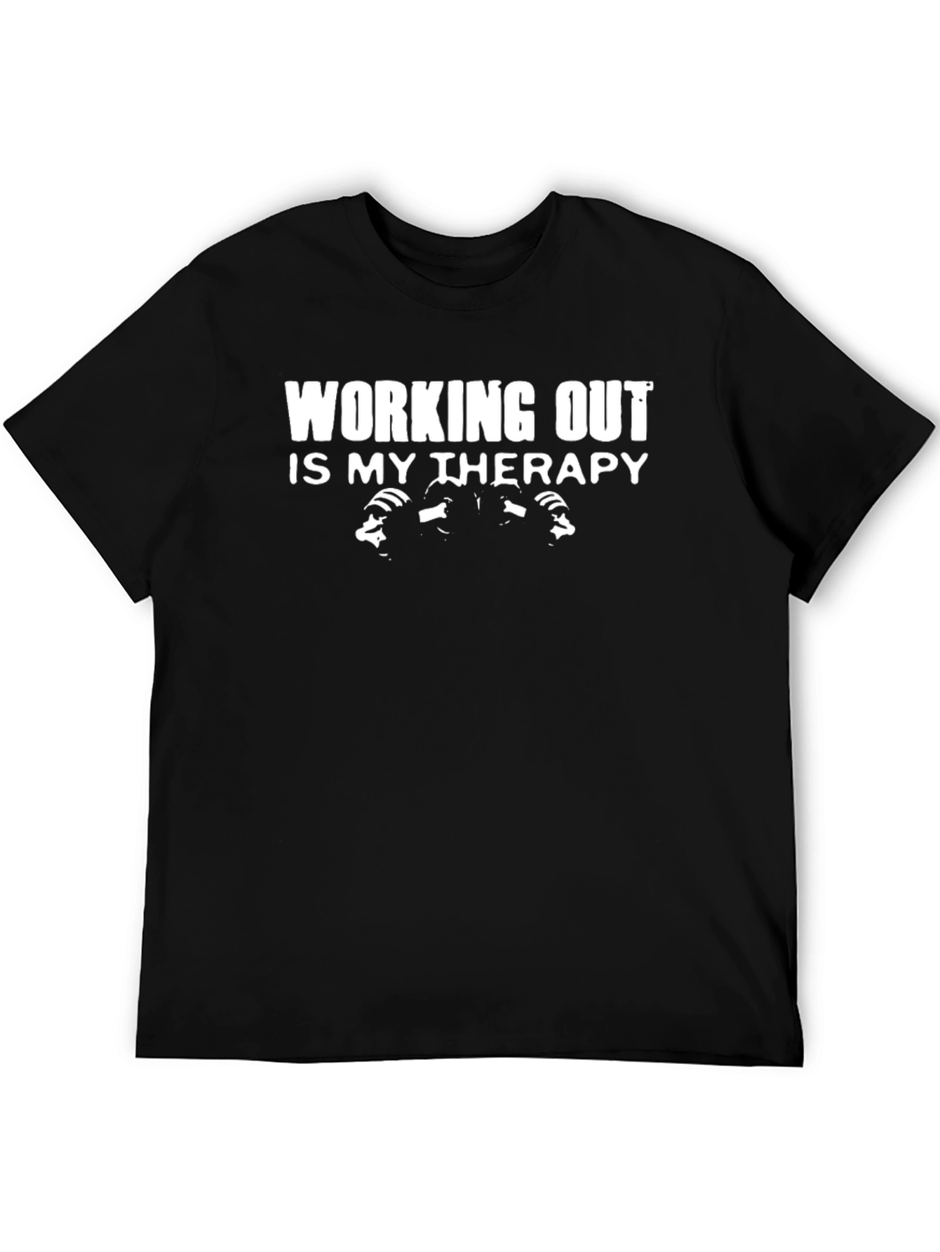 Black Workout Therapy T-Shirt - Gym Motivation Tee view 5