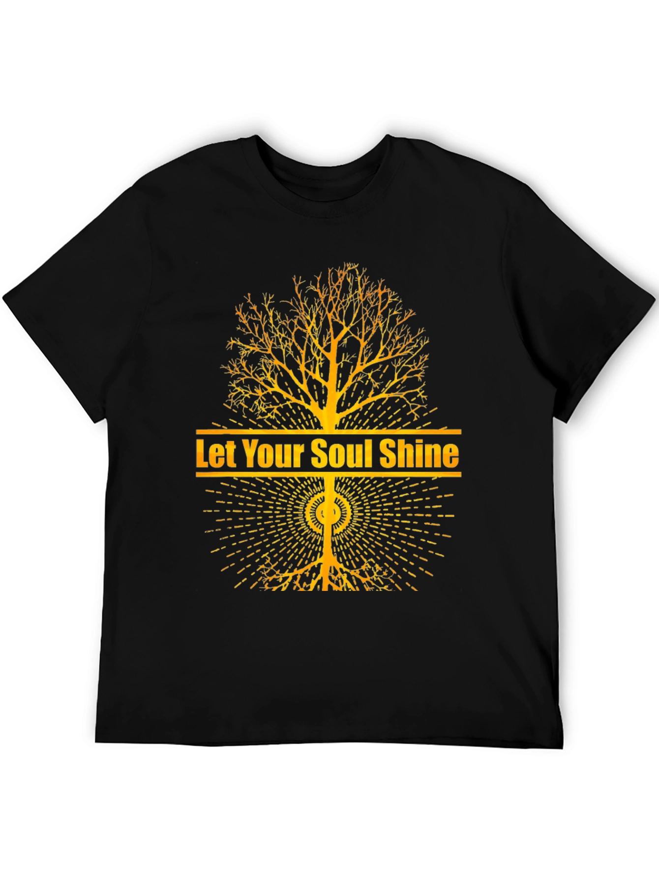 Let Your Soul Shine Graphic Tee - Black Cotton T-Shirt - 5