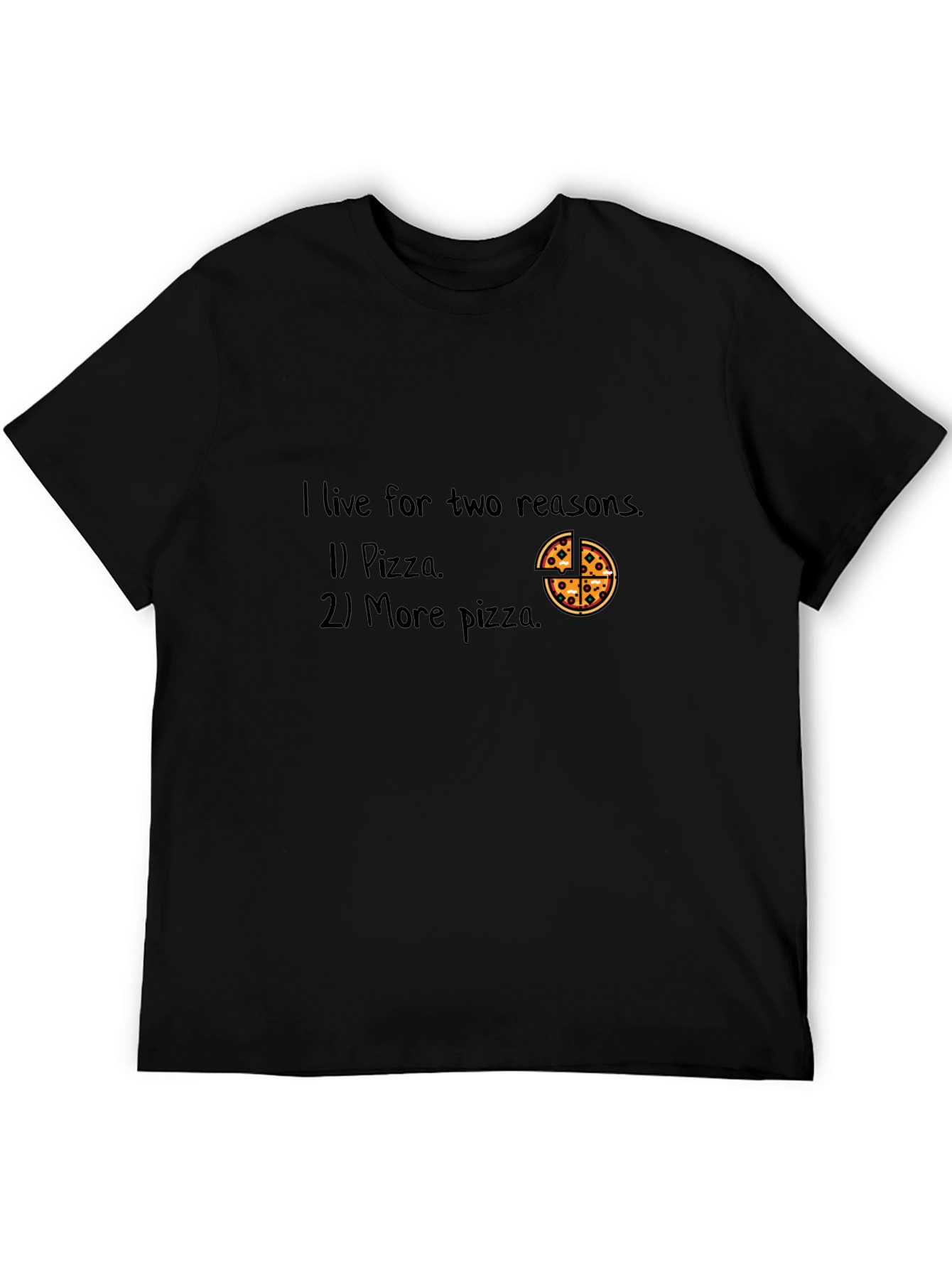 Black Pizza Lover T-Shirt - I Live For Pizza view 5