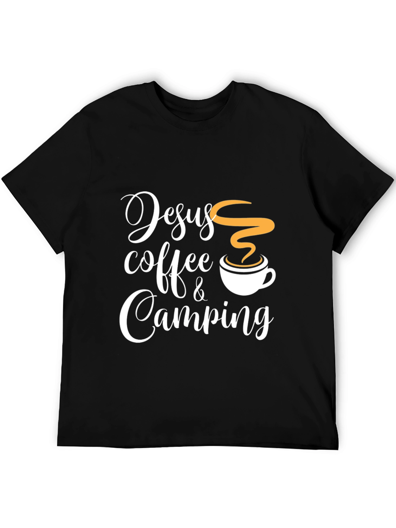 Black Jesus Coffee Camping Graphic Tee view 5