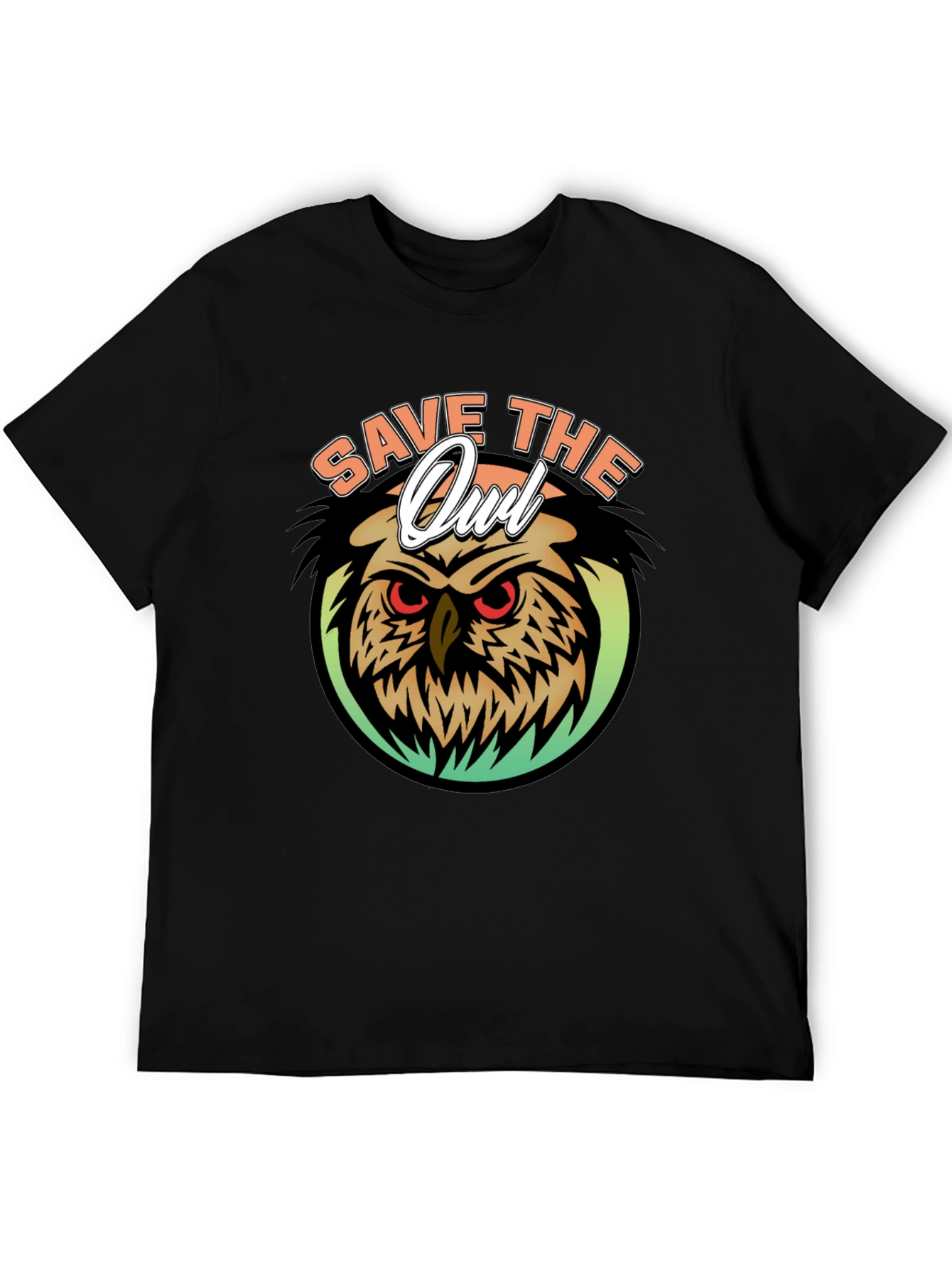 Black Save the Owl Graphic T-Shirt view 5