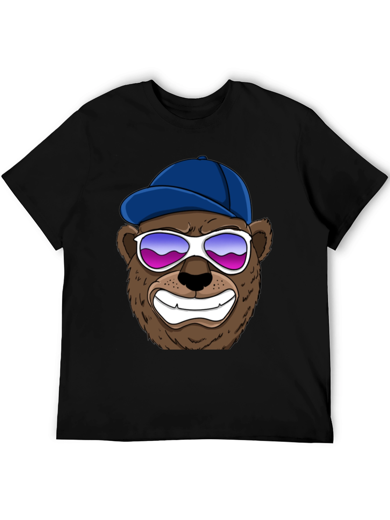 Black Cool Bear Graphic Tee - Black view 5