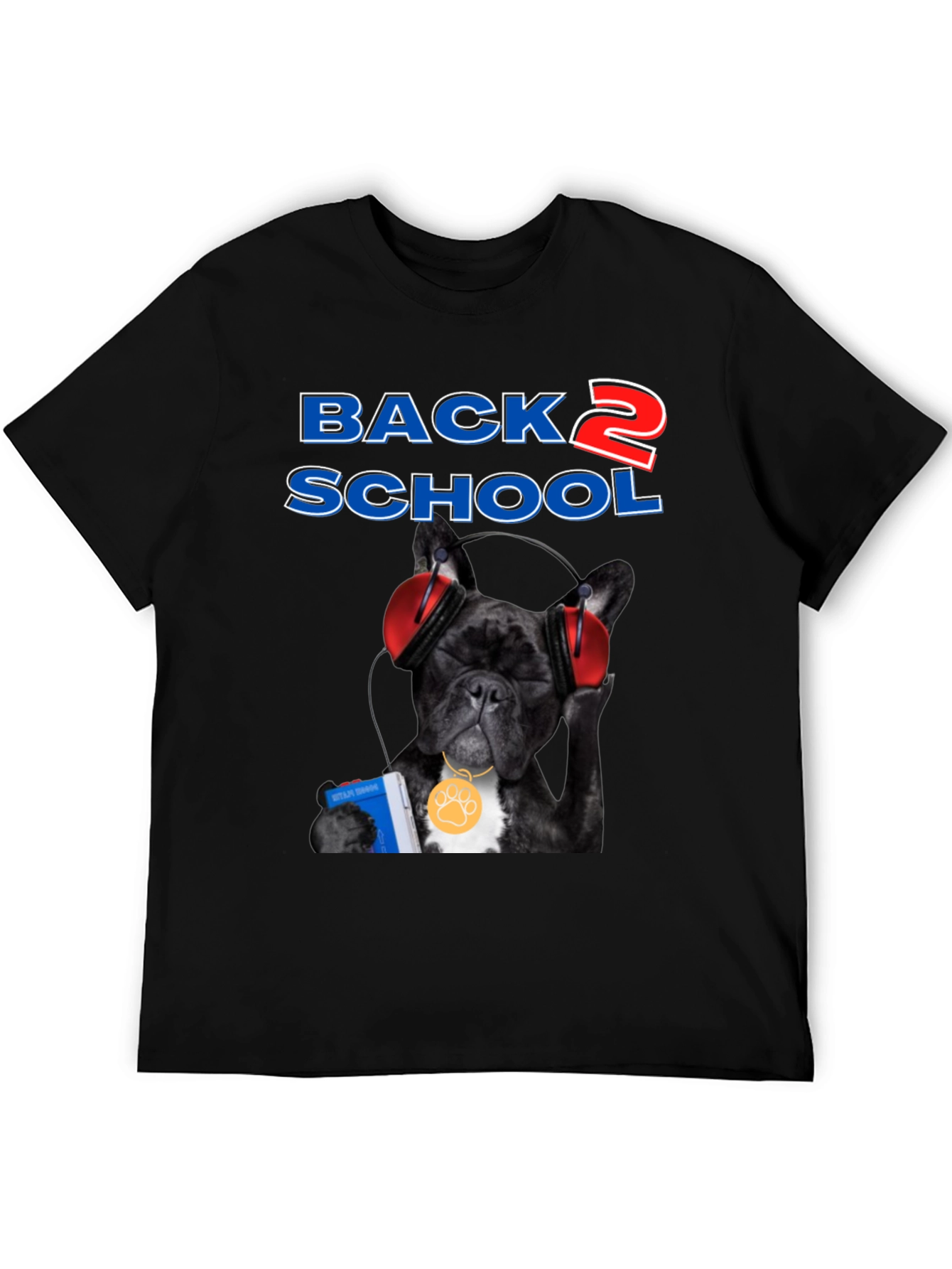 Black Back to School Bulldog T-Shirt view 5