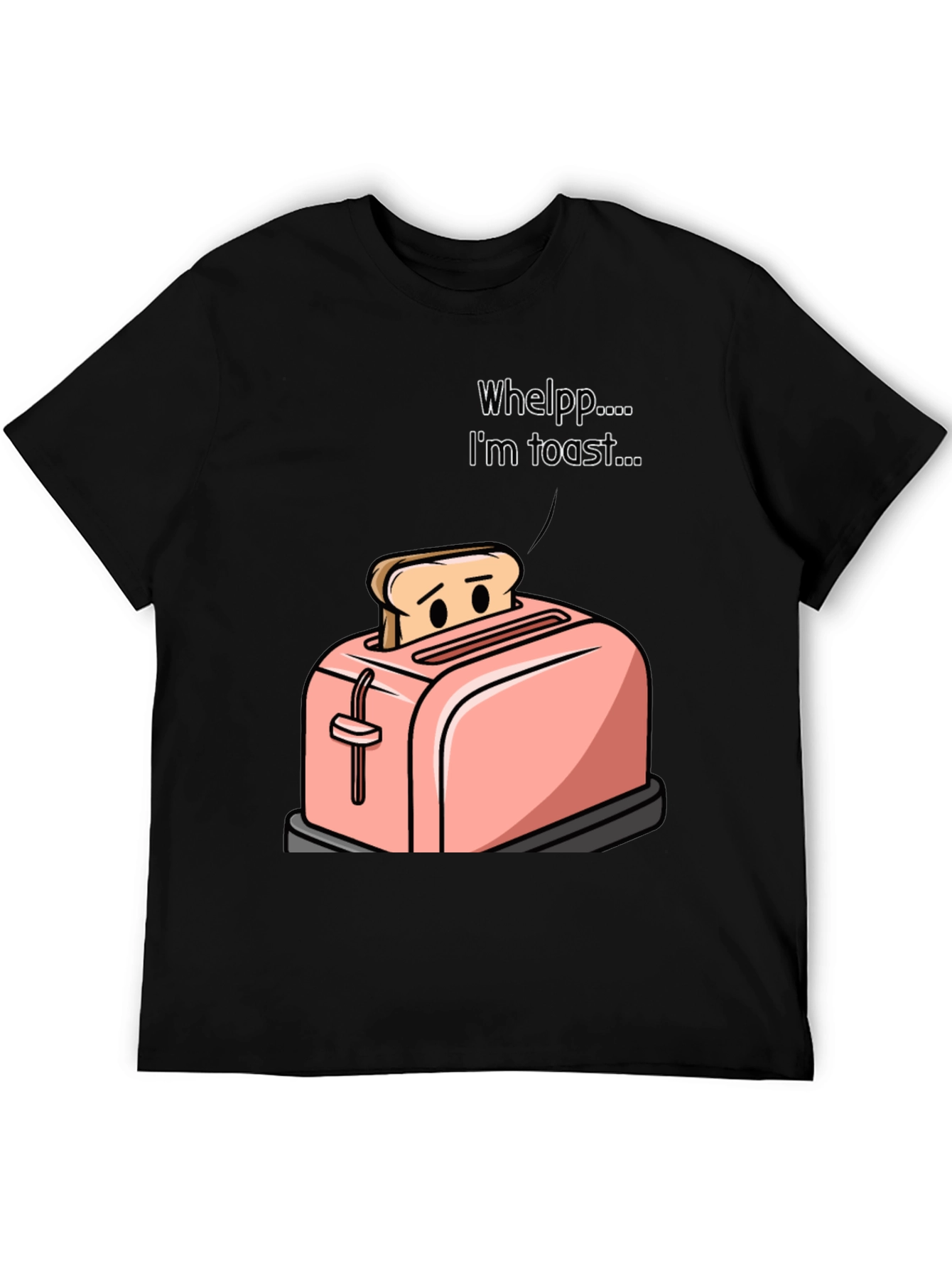 Black I'm Toast Funny Graphic T-Shirt view 5