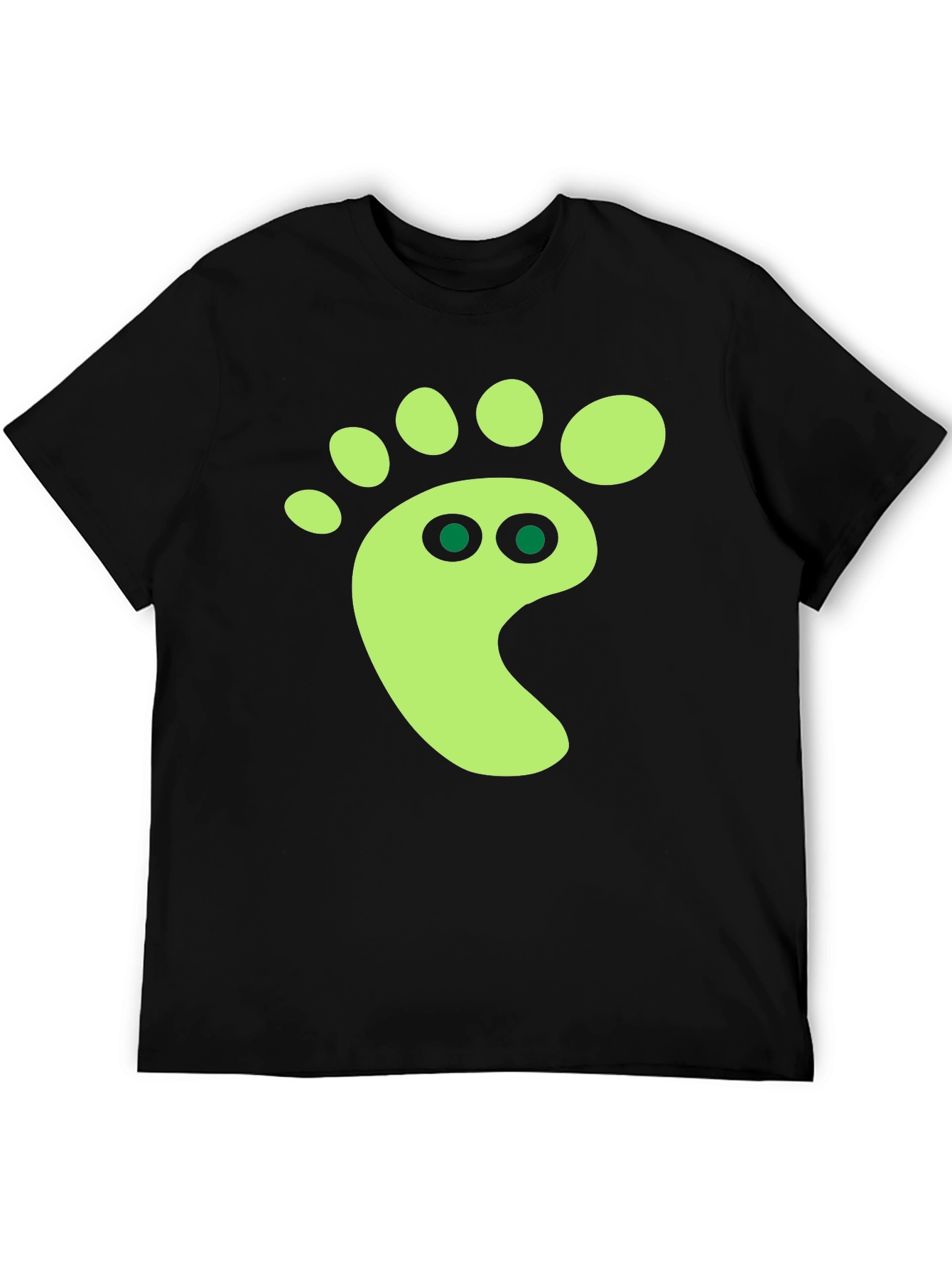 Black Funky Footprint Graphic Tee - Black Cotton Shirt view 5