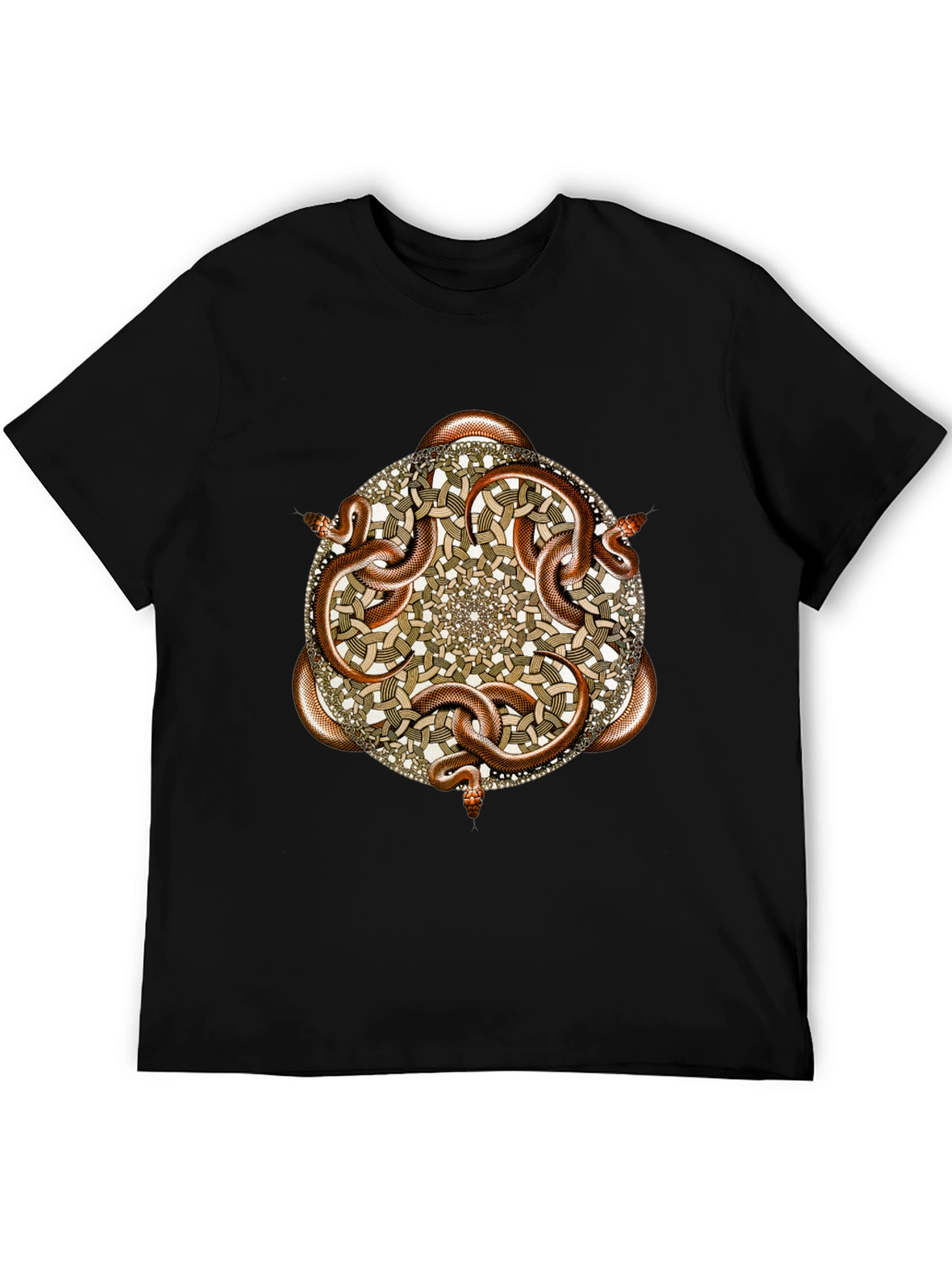 Black Snake Mandala Graphic T-Shirt view 5