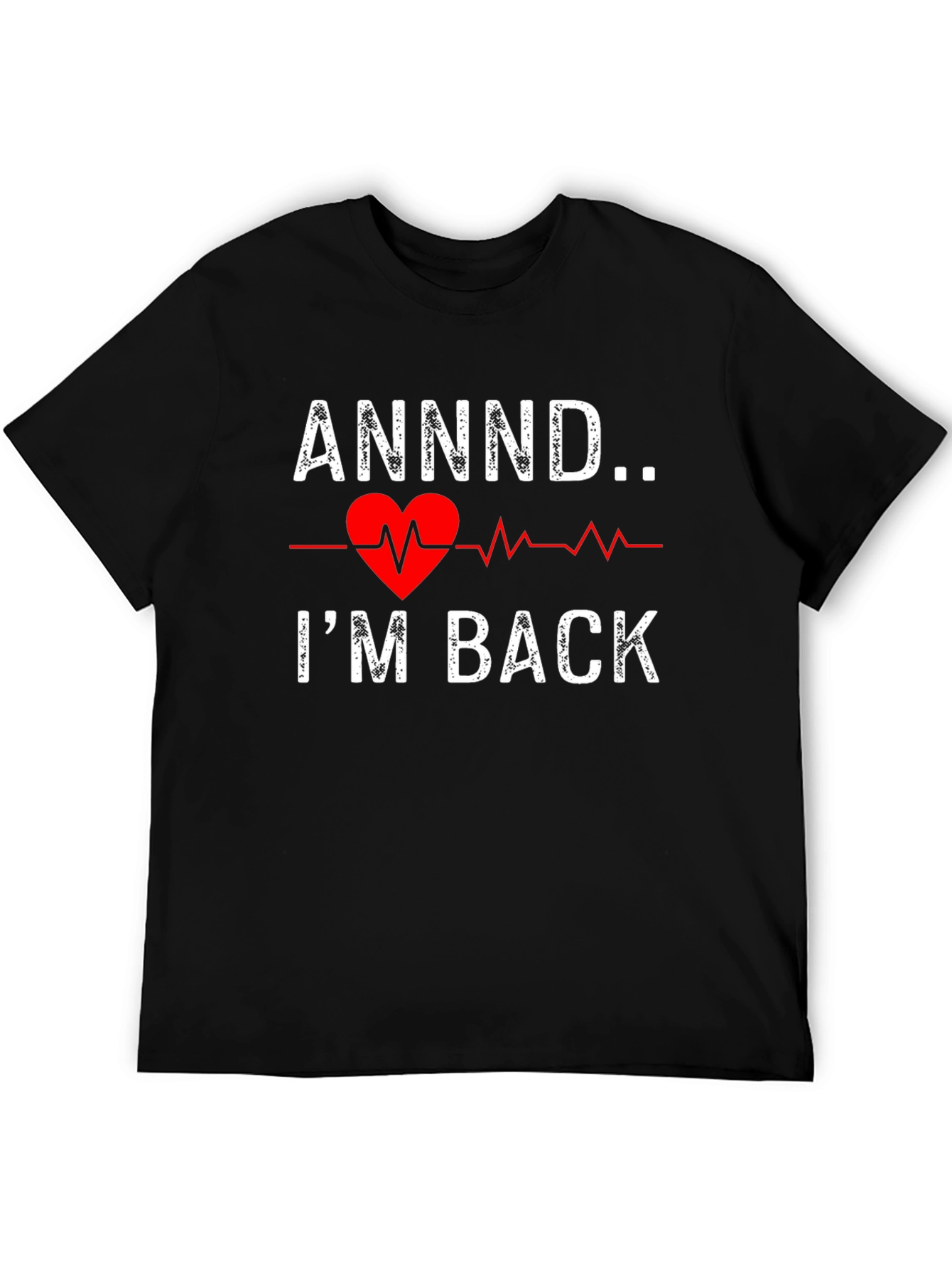 Black I'm Back Heartbeat Graphic Tee view 5