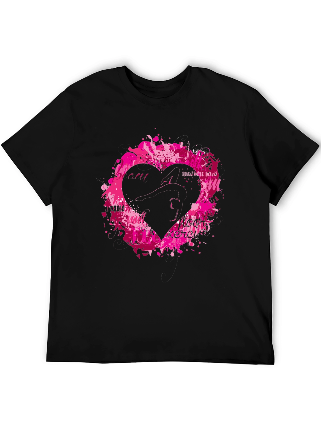 Black Black T-Shirt with Heart Graphic view 5
