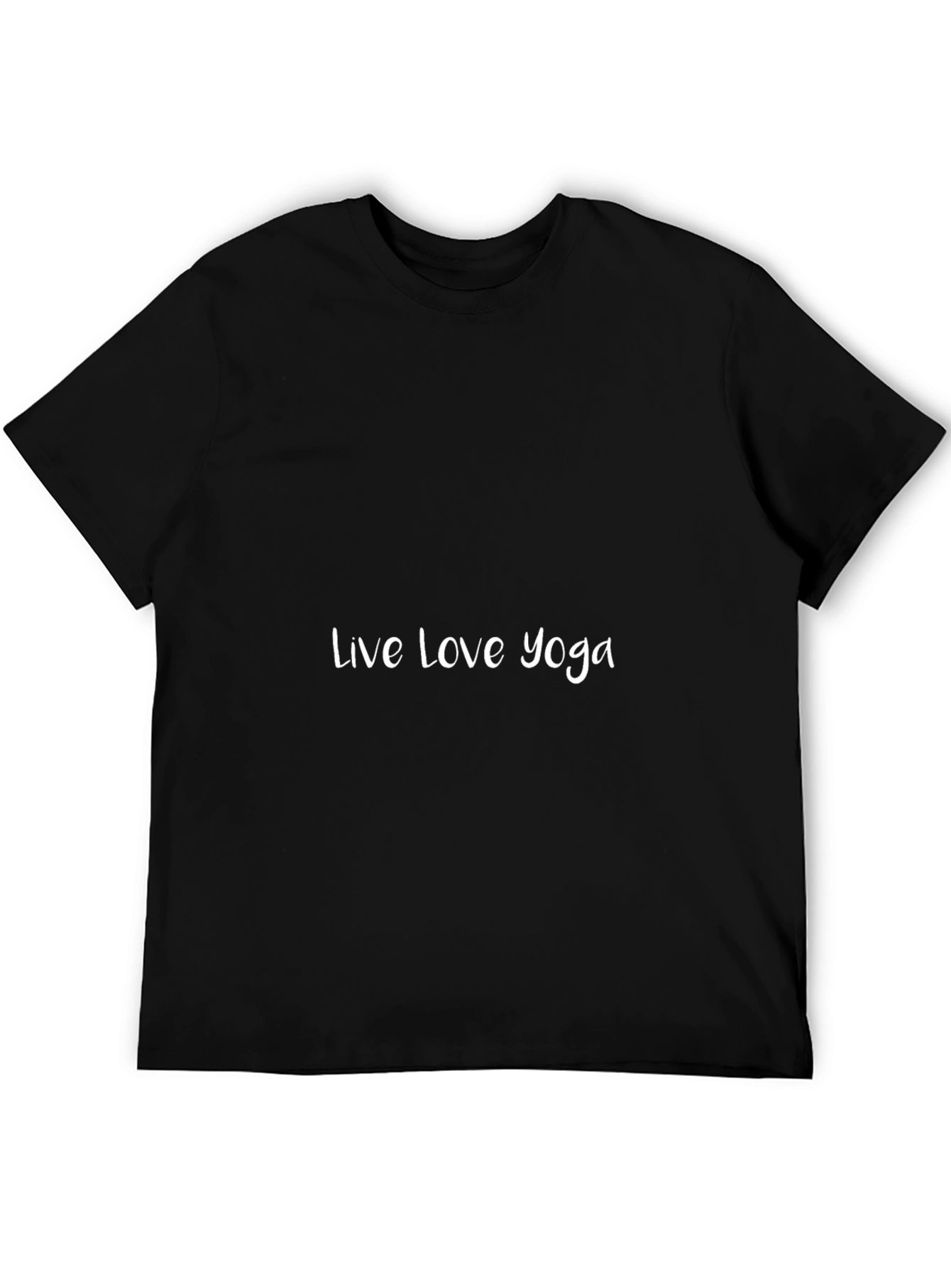 Black Live Love Yoga T-Shirt - Black Cotton Blend view 5