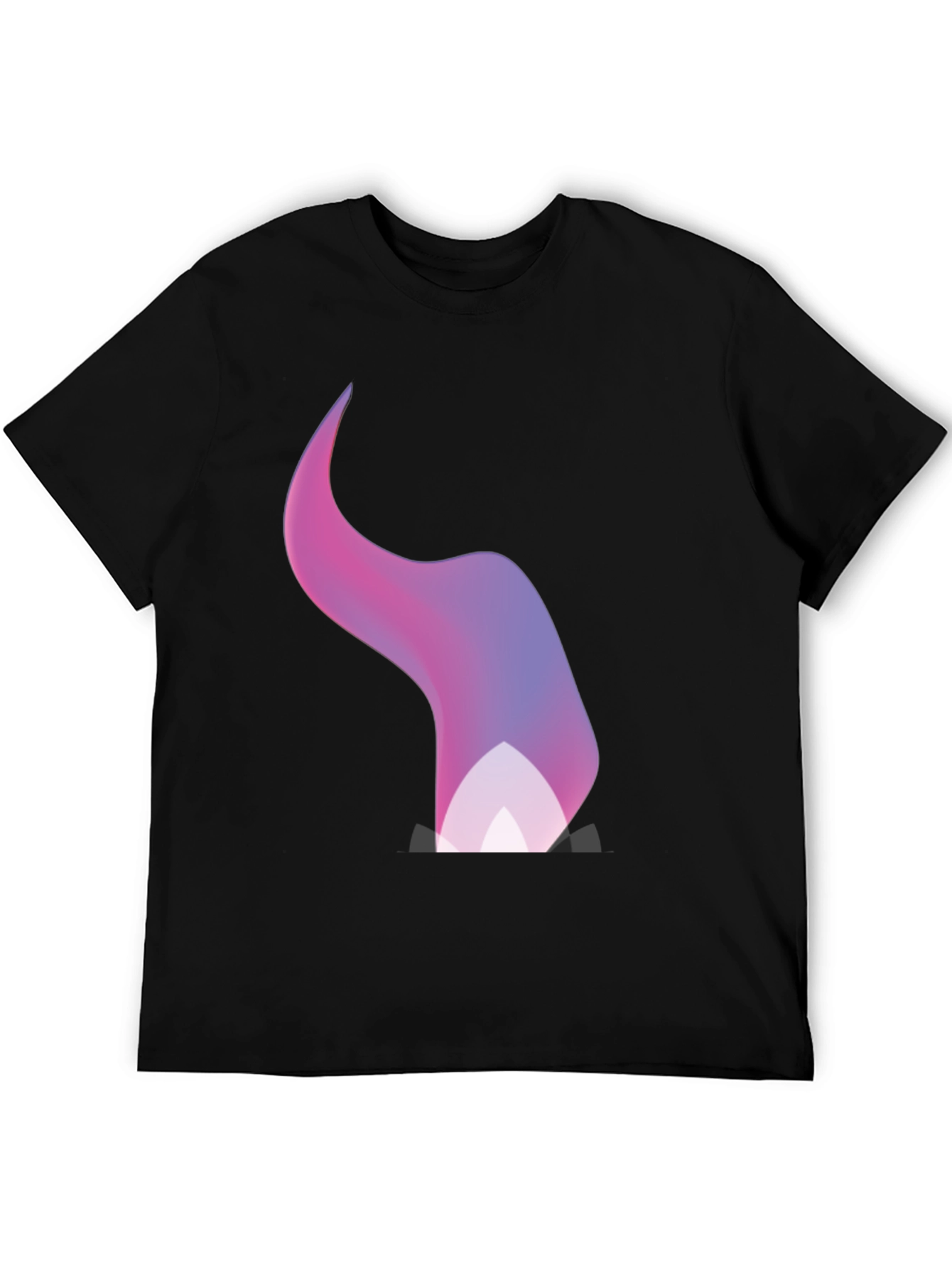 Black Gradient Flame Graphic Black T-Shirt view 5