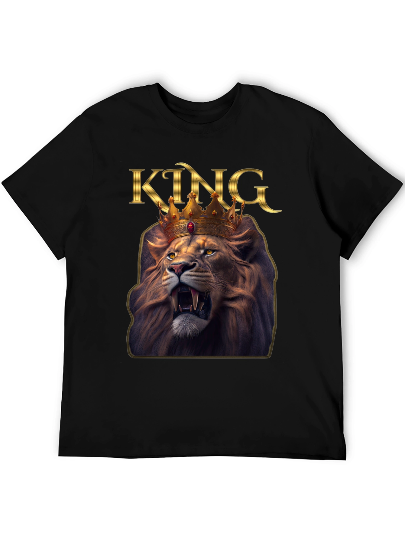 Black King Lion Graphic Tee - Black T-Shirt view 5