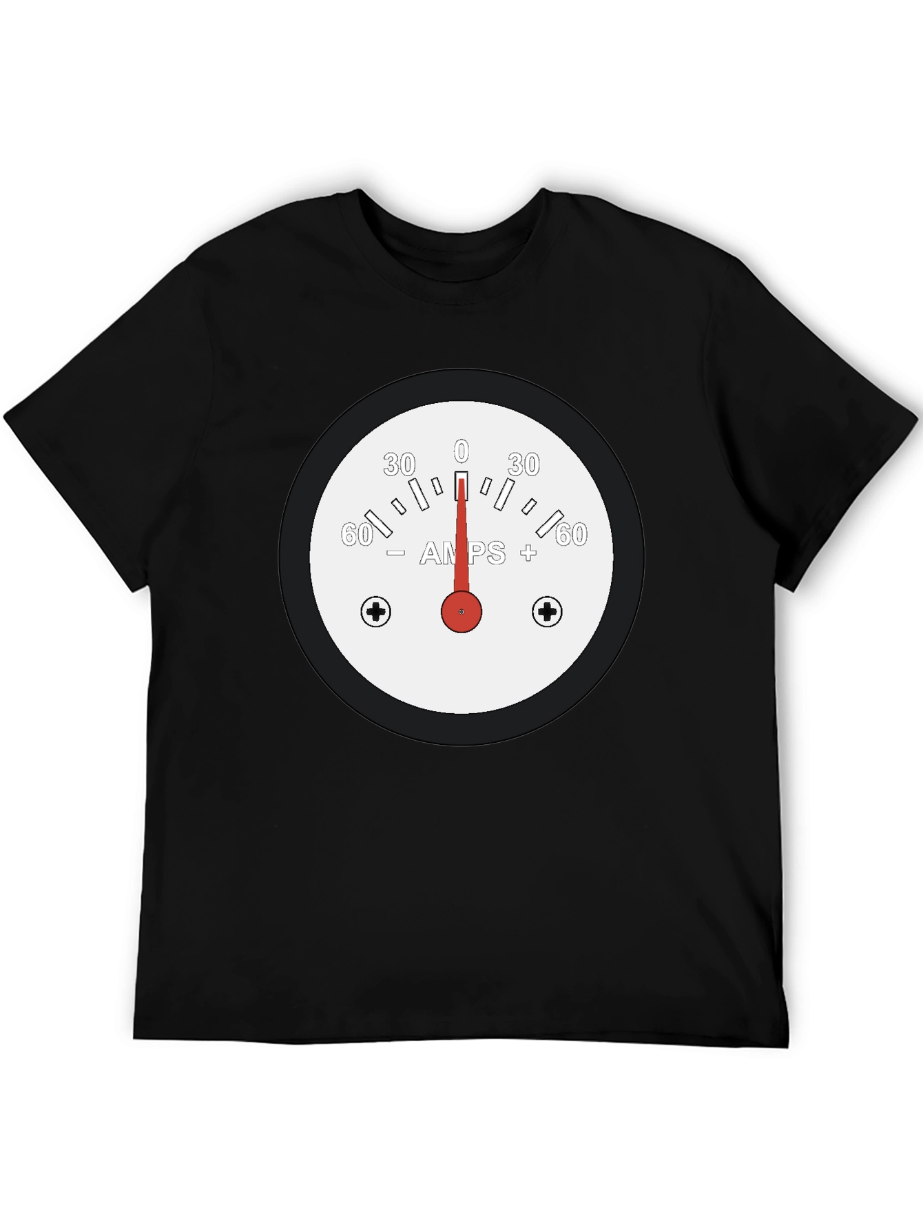 Black Amps Gauge Graphic Tee - Black Cotton T-Shirt view 5