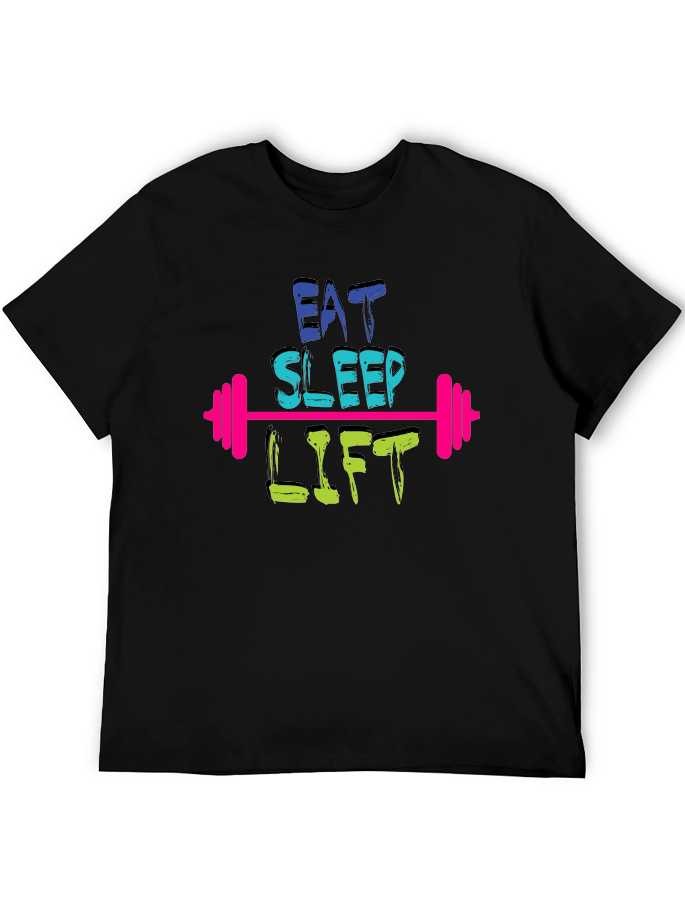 Black Eat Sleep Lift Gym Workout T-Shirt view 5
