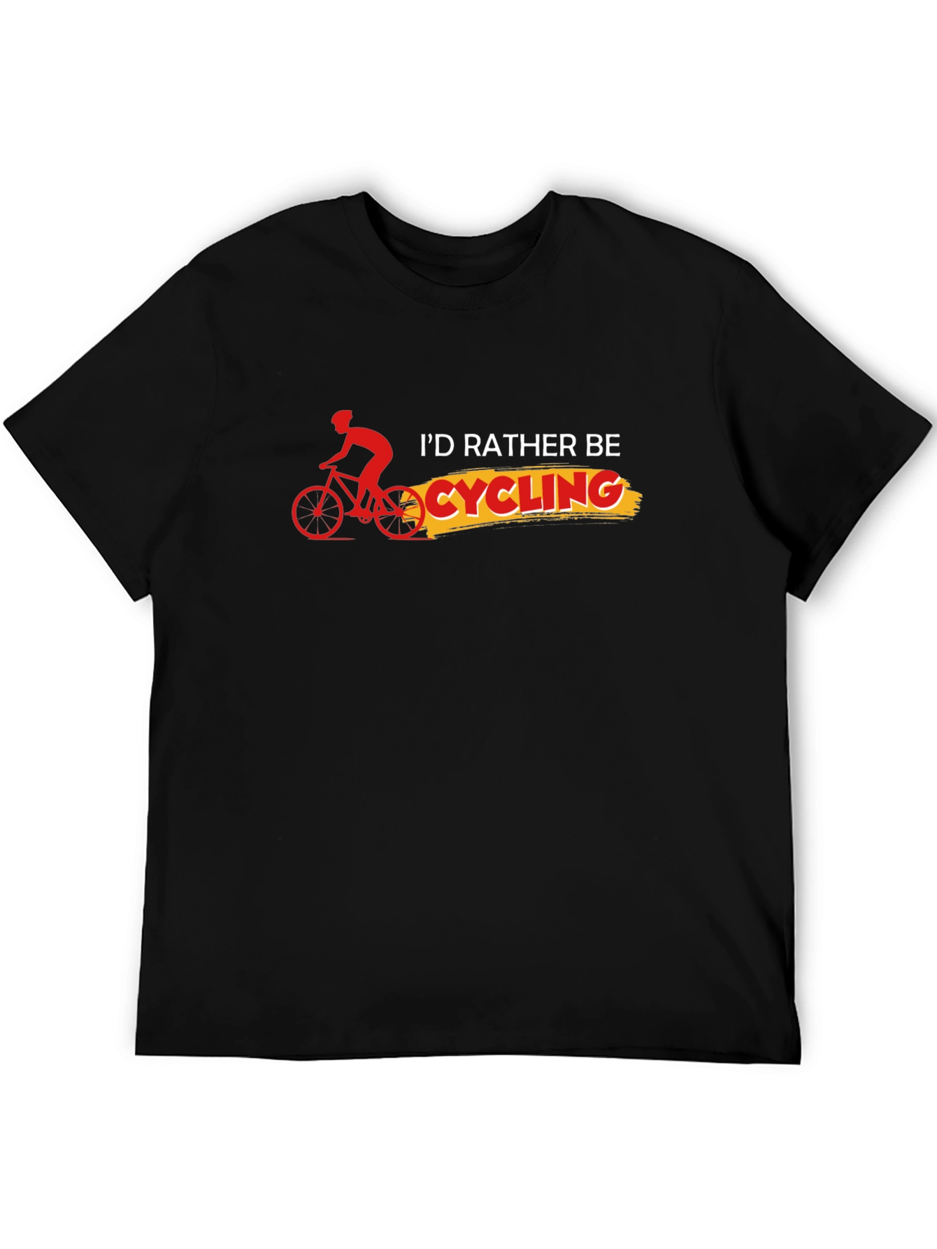 Black Cycling T-Shirt: I'd Rather Be Cycling view 5