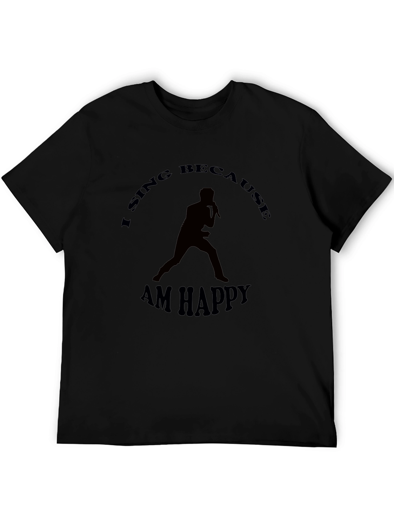 Black I Sing Because I Am Happy Graphic Tee view 5