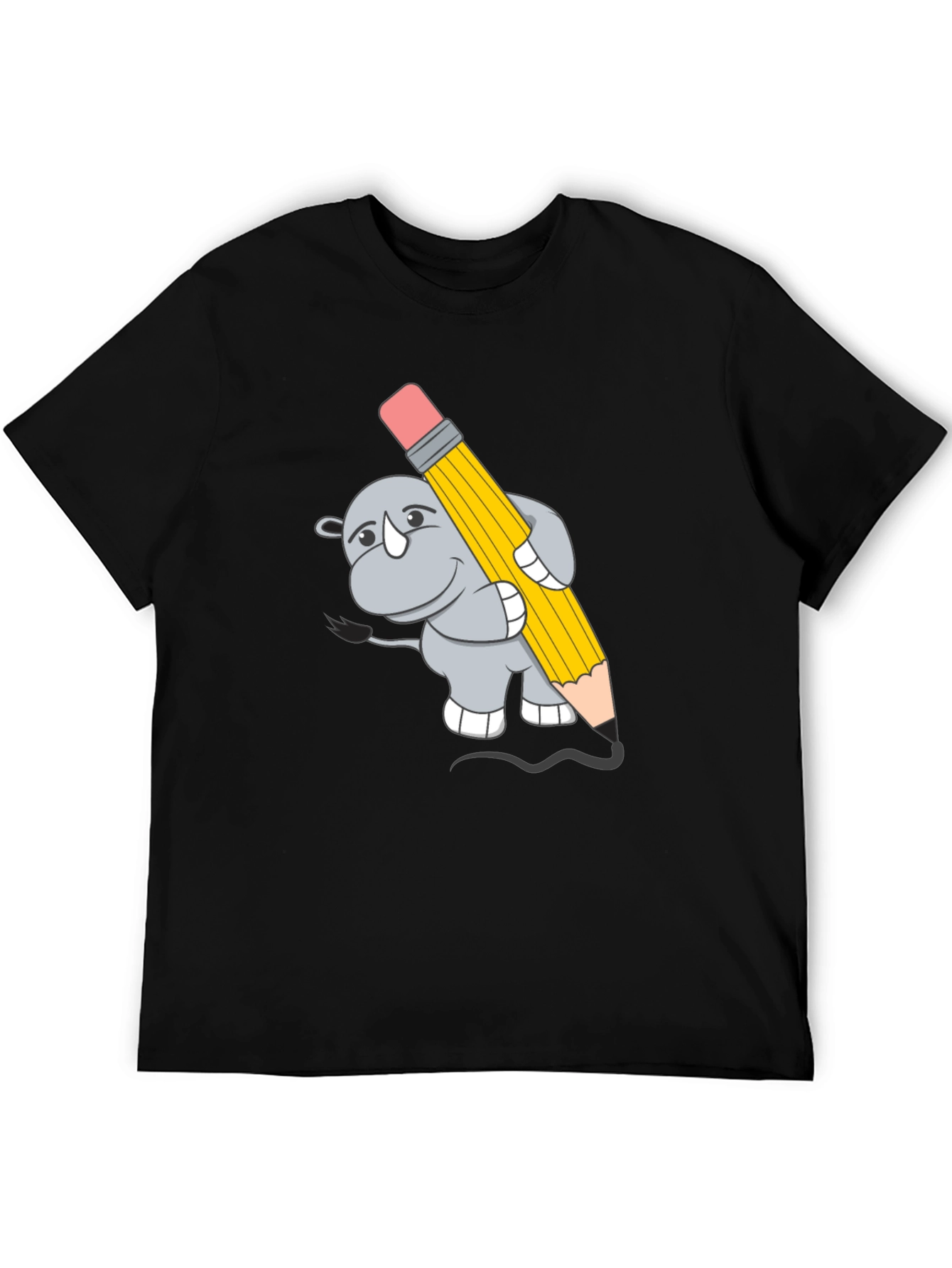 Black Rhino Artist Tee - Cartoon Animal Graphic T-Shirt view 5