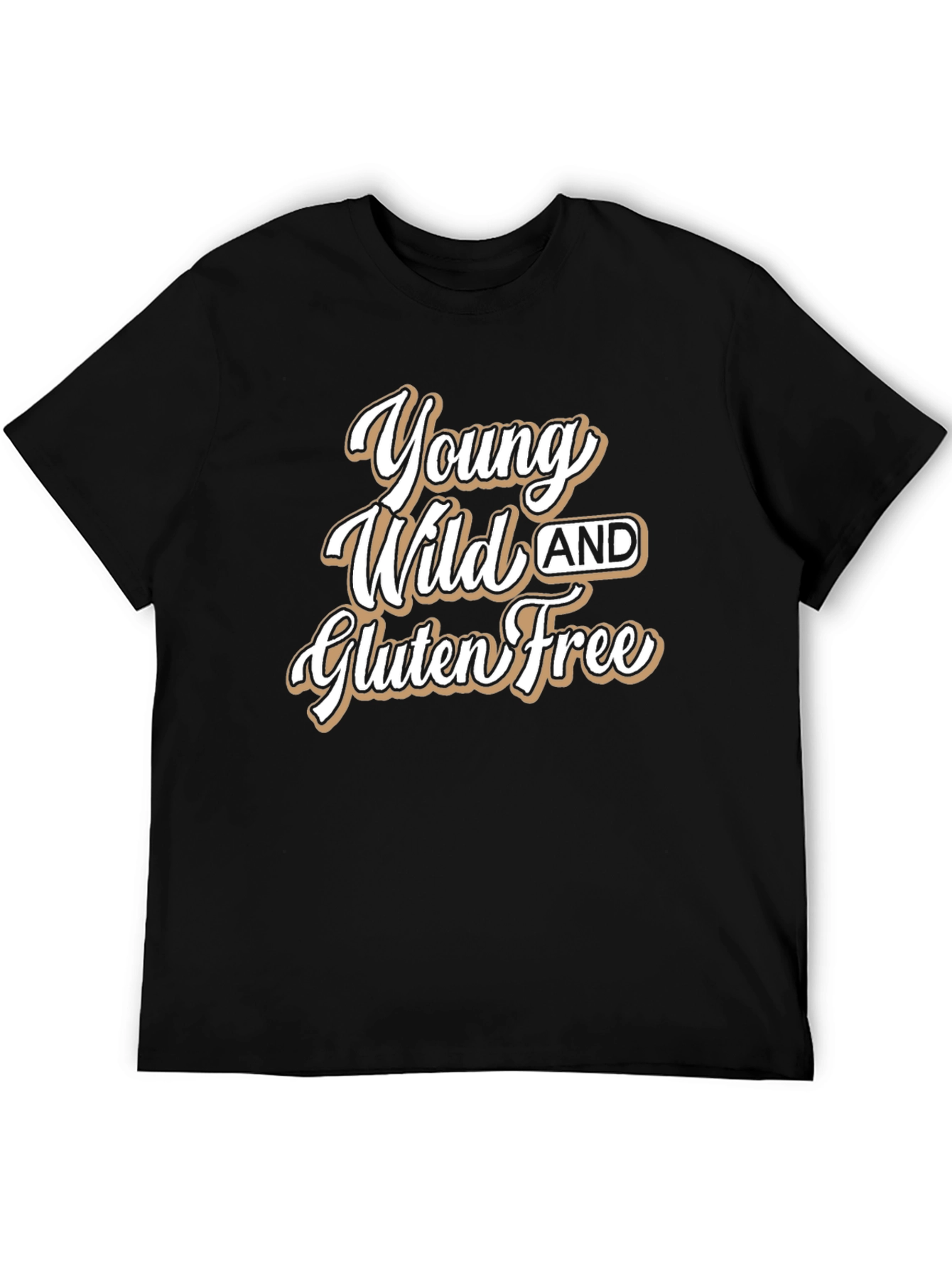 Black Young Wild and Gluten Free Black T-Shirt view 5