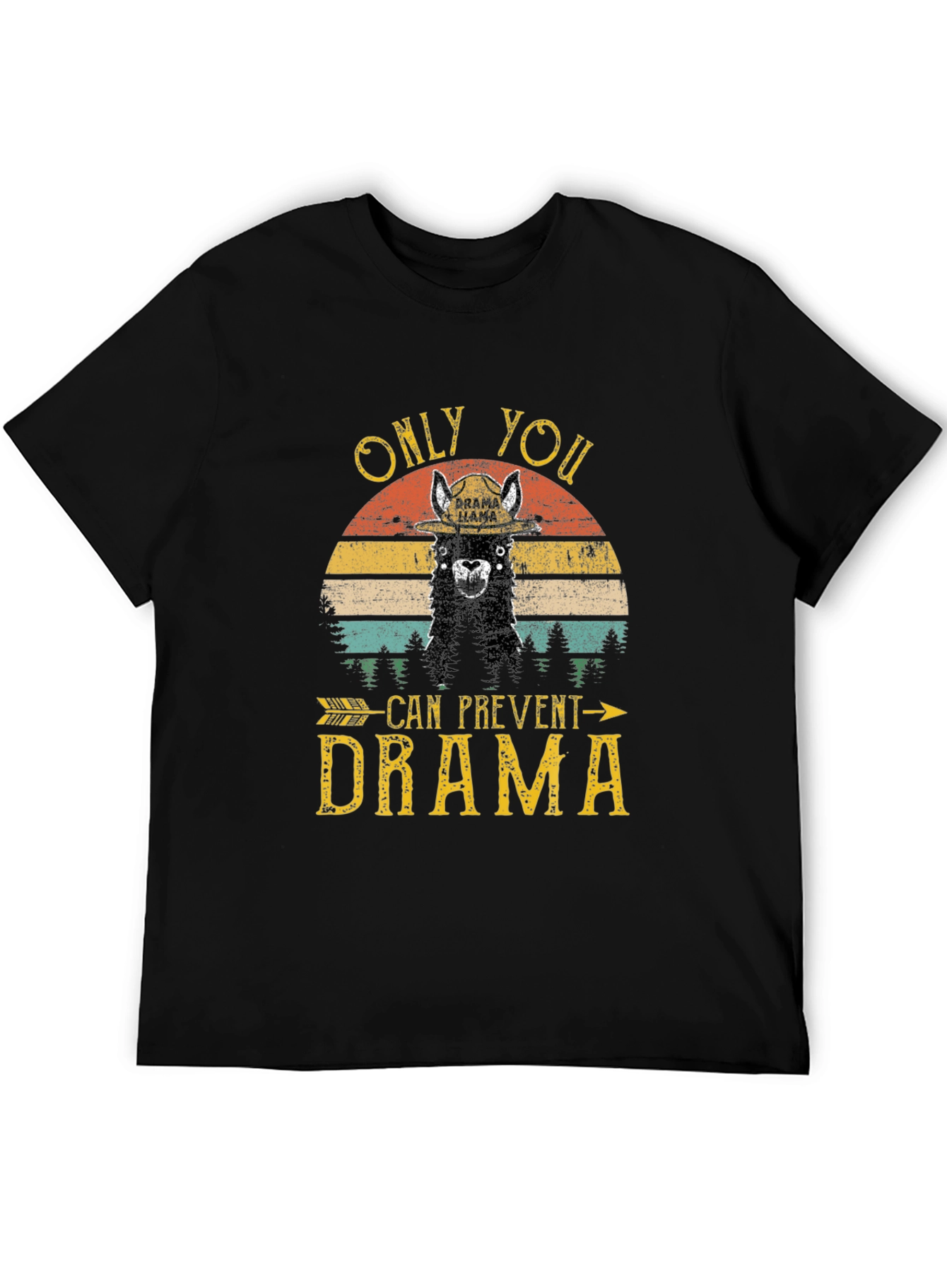Black Drama Llama Graphic T-Shirt - Prevent Drama Tee view 5