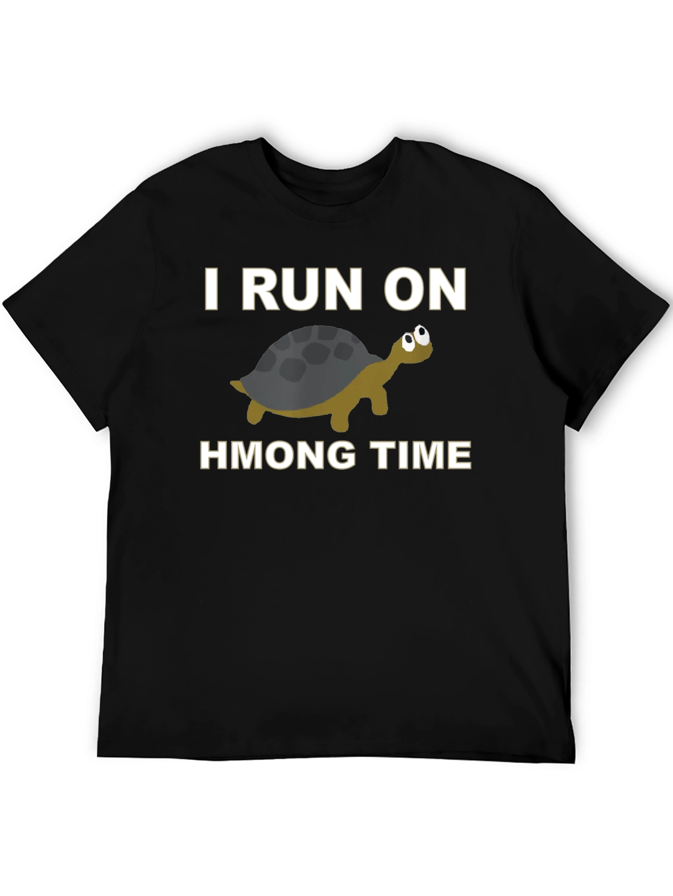 Black I Run On Turtle Hmong Time T-Shirt Funny Hmong Pride view 5