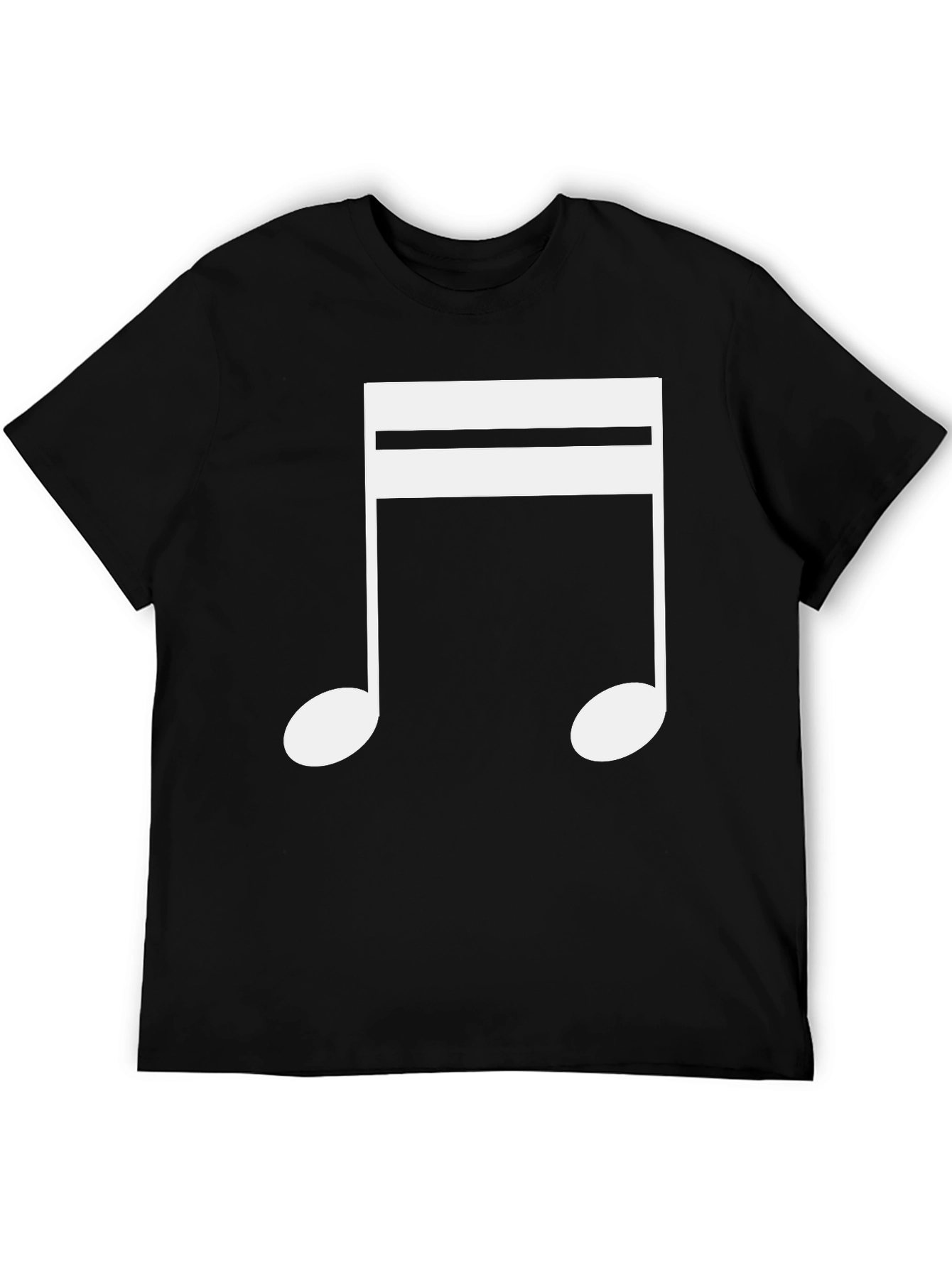 Black Music Note Graphic Tee - Black Cotton T-Shirt view 5